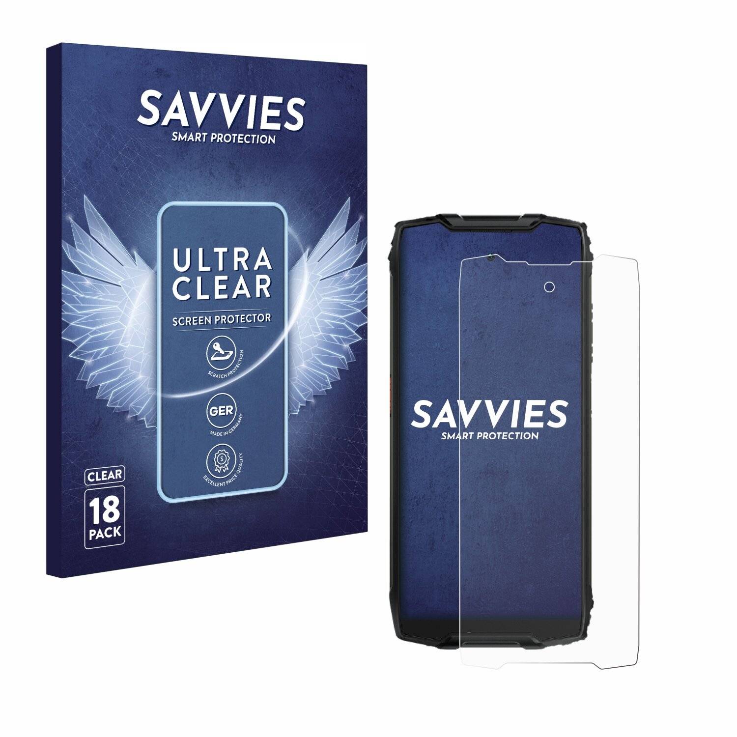 18x Savvies Displayschutz-Folie für Blackview