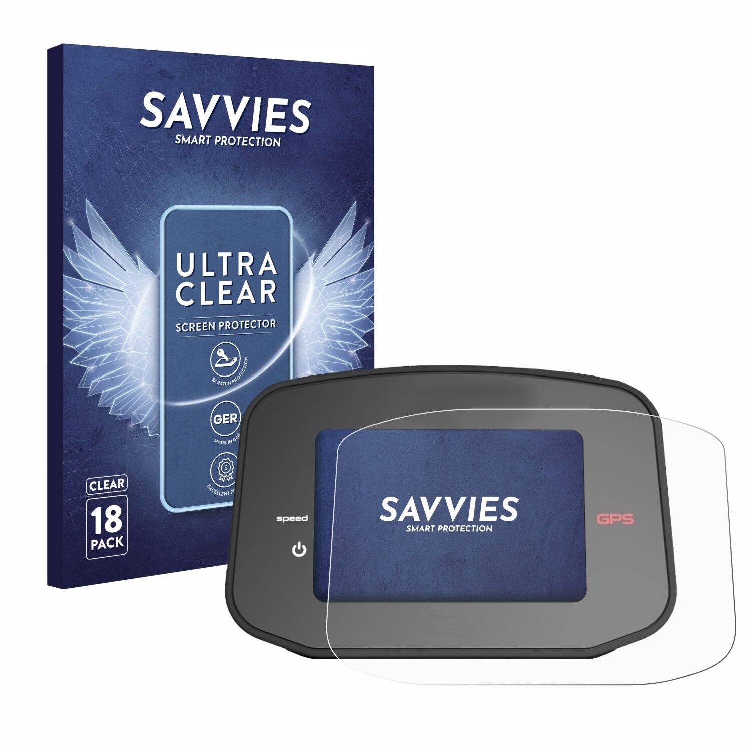 18x Savvies Displayschutz-Folie für PowaKaddy CT8