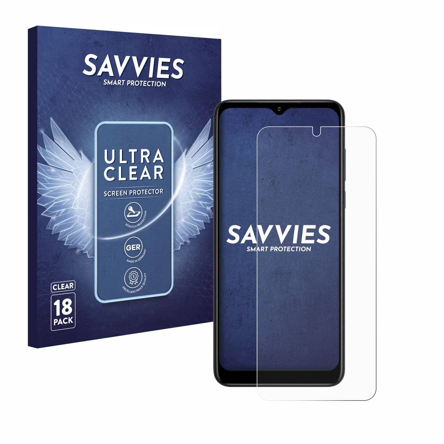 18x Savvies Displayschutz-Folie für ZTE Blade V50 Design