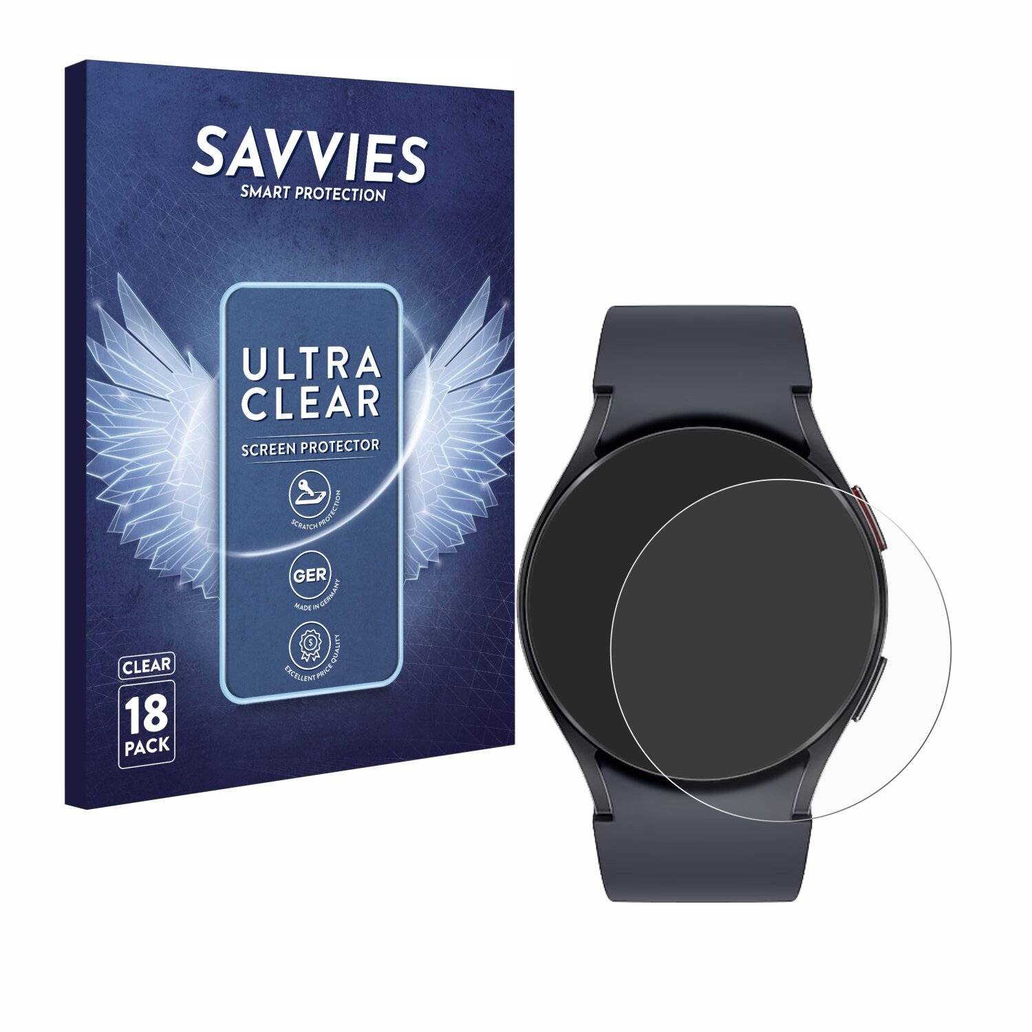 18x Savvies Displayschutz-Folie für Samsung Galaxy Watch 6 (44