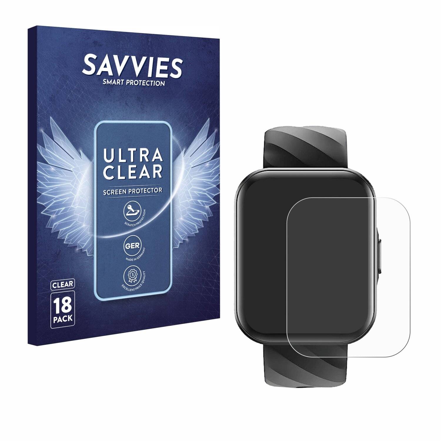 18x Savvies Displayschutz-Folie für Parsonver