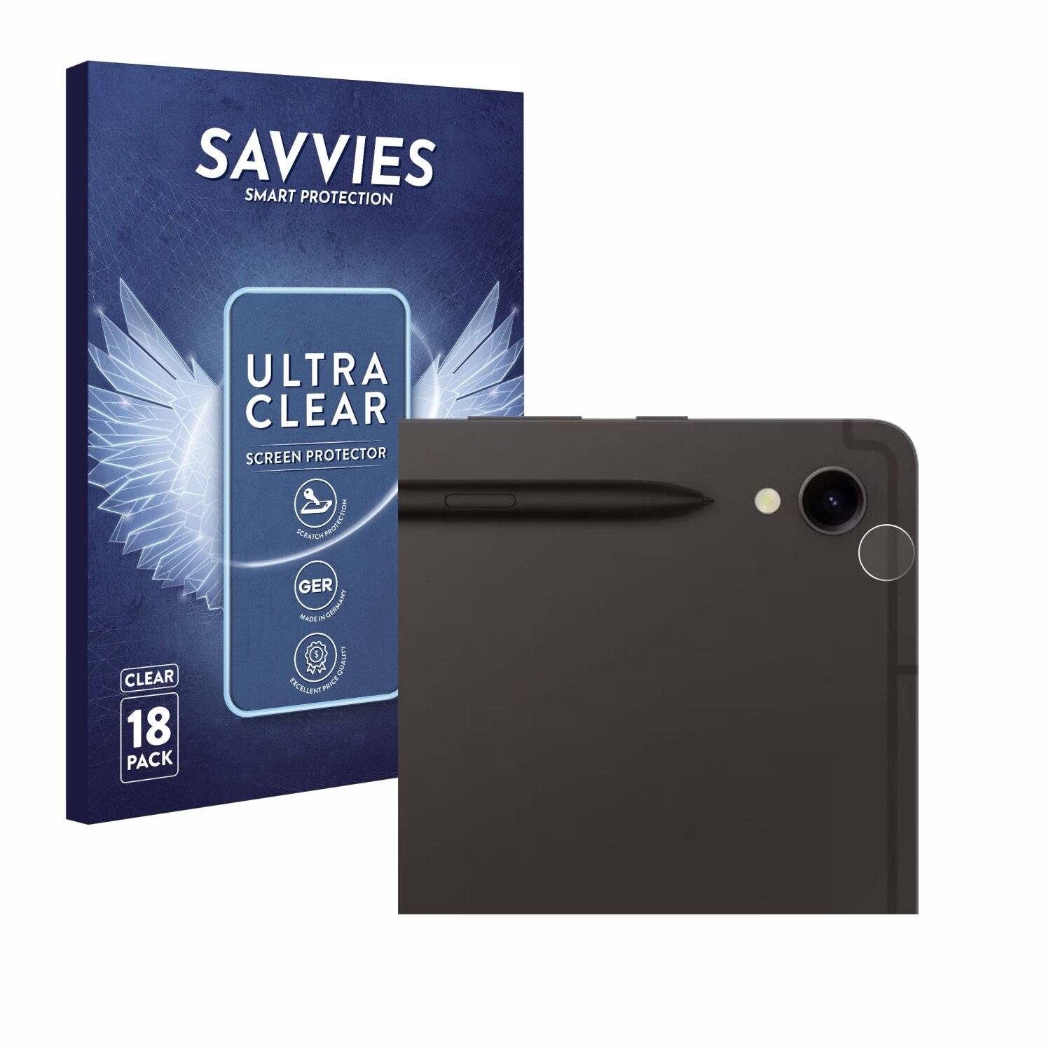18x Savvies Displayschutz-Folie für Samsung Galaxy Tab S9 WiFi (NUR