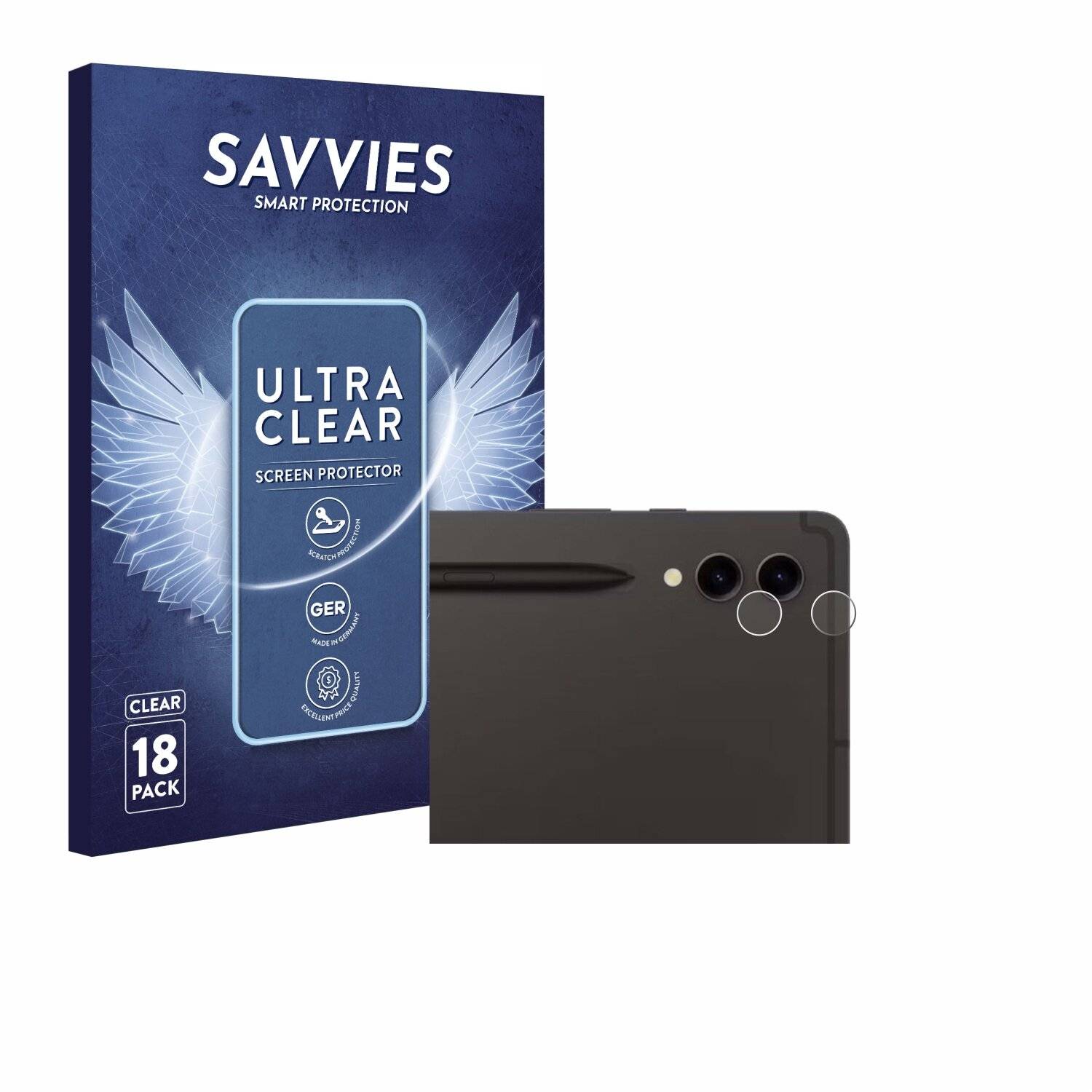 18x Savvies Displayschutz-Folie für Samsung Galaxy Tab S9 Ultra 5G (NUR
