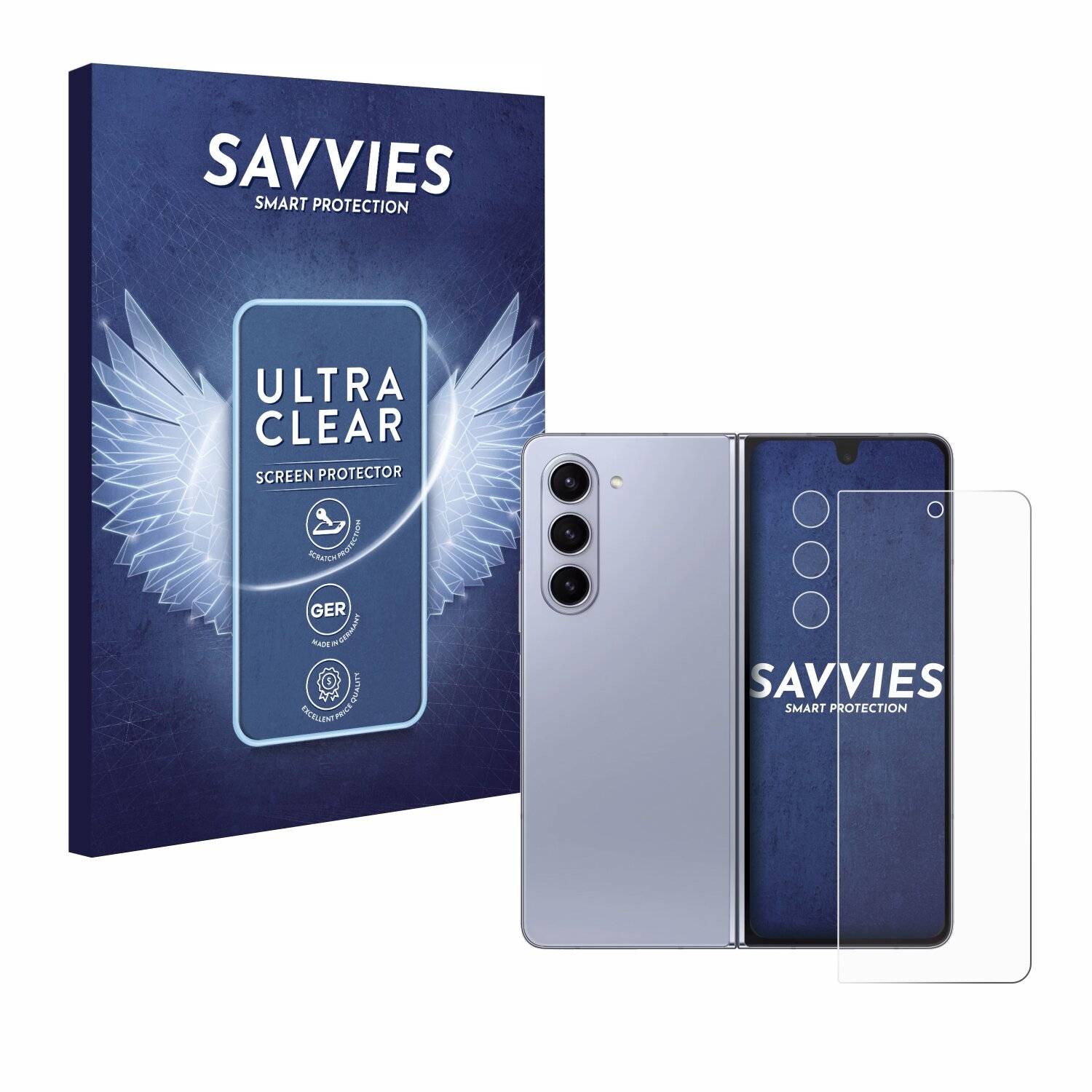 18x Savvies Displayschutz-Folie für Samsung Galaxy Z Fold 5