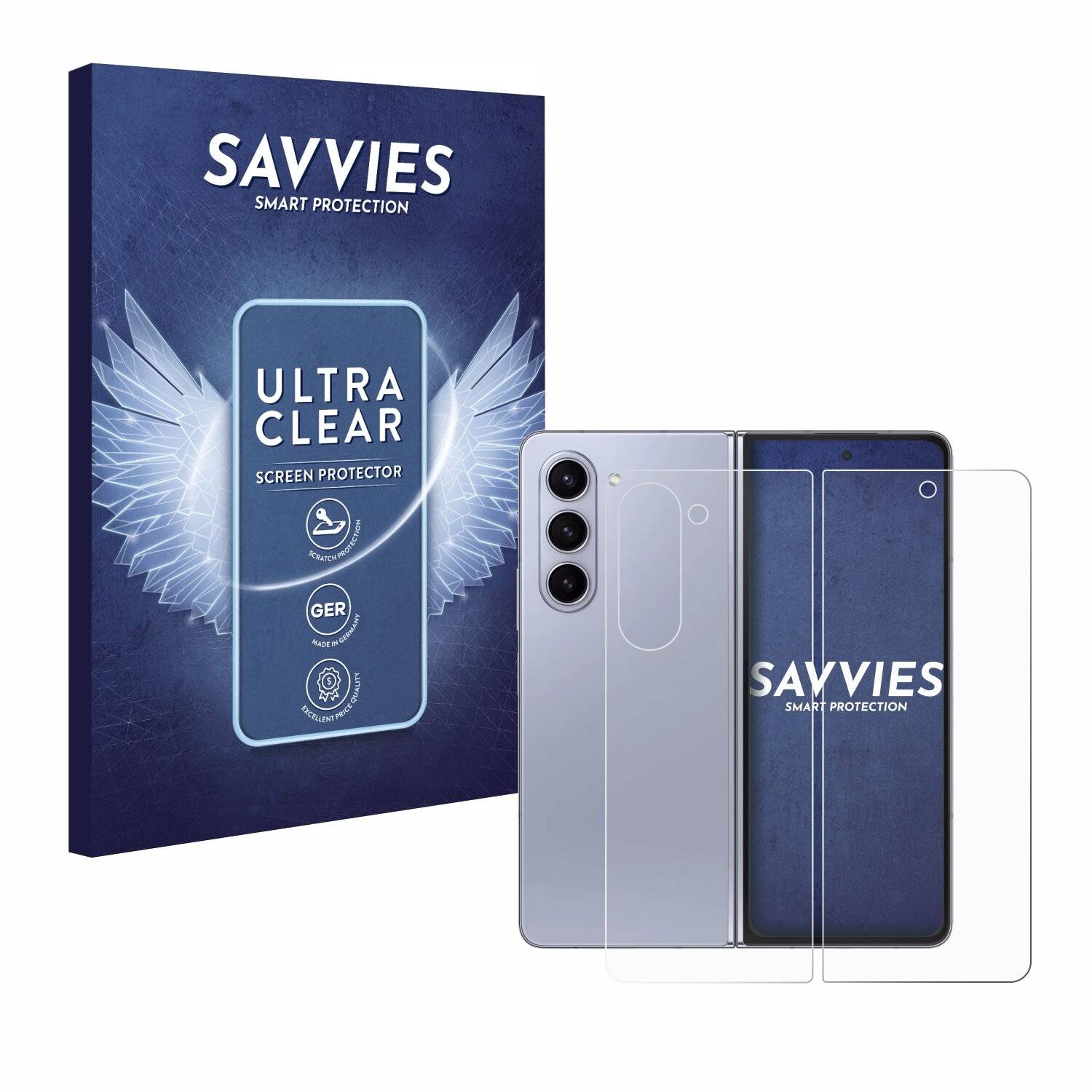 18x Savvies Displayschutz-Folie für Samsung Galaxy Z Fold 5