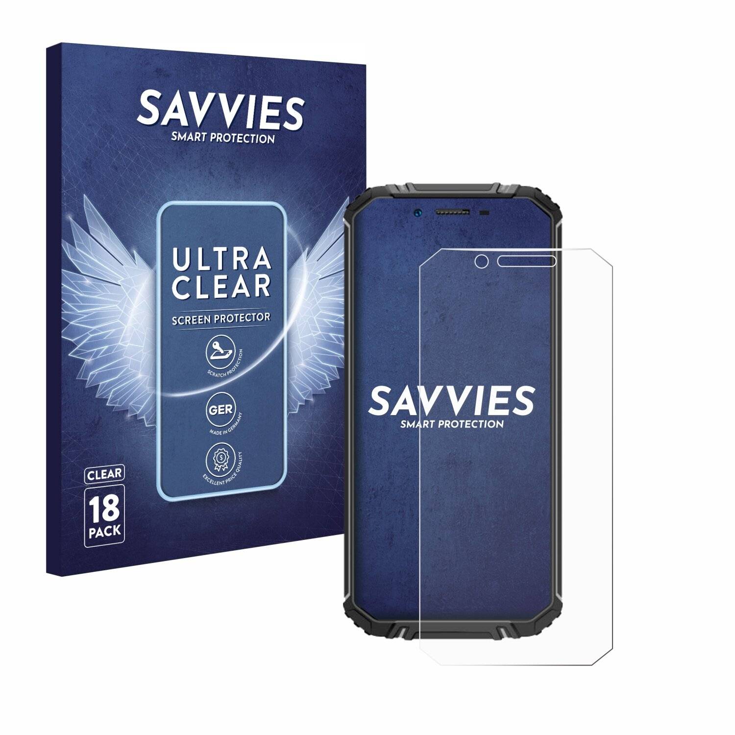 18x Savvies Displayschutz-Folie für Oukitel