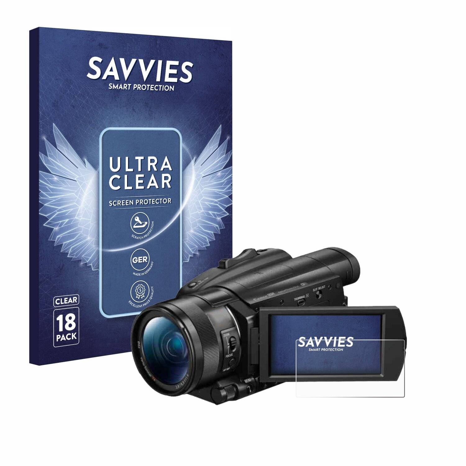 18x Savvies Displayschutz-Folie für Sony