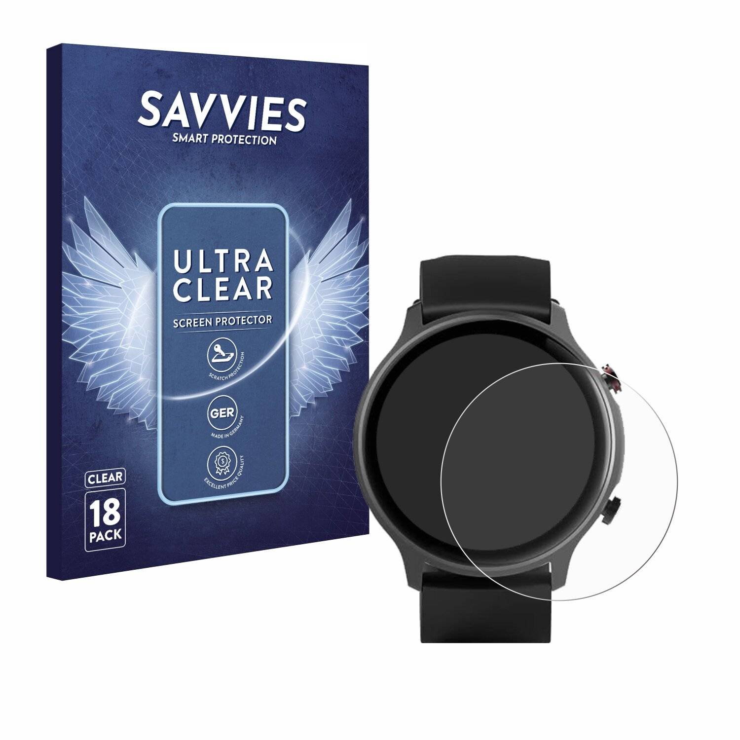 18x Savvies Displayschutz-Folie für Hama Fit Watch