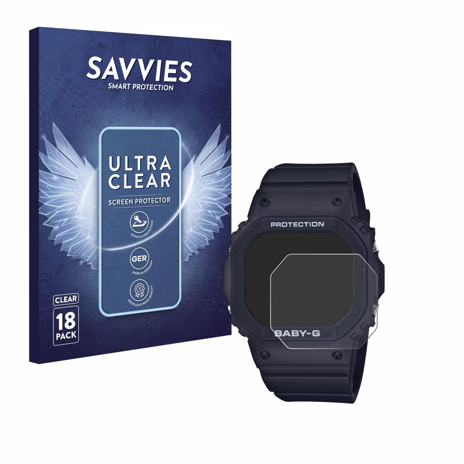 18x Savvies Displayschutz-Folie für Casio Baby-G