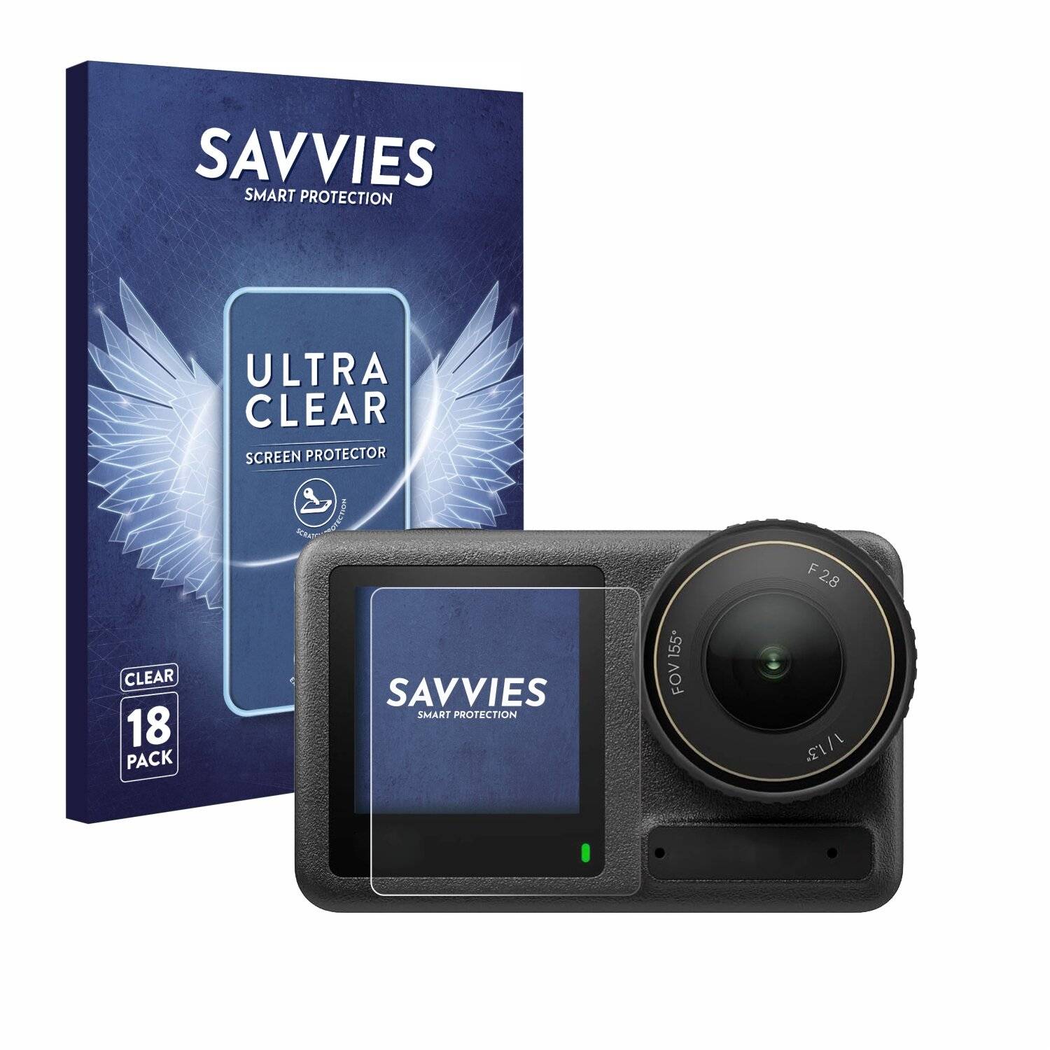 18x Savvies Displayschutz-Folie für DJI Osmo Action 4 (Vorderes