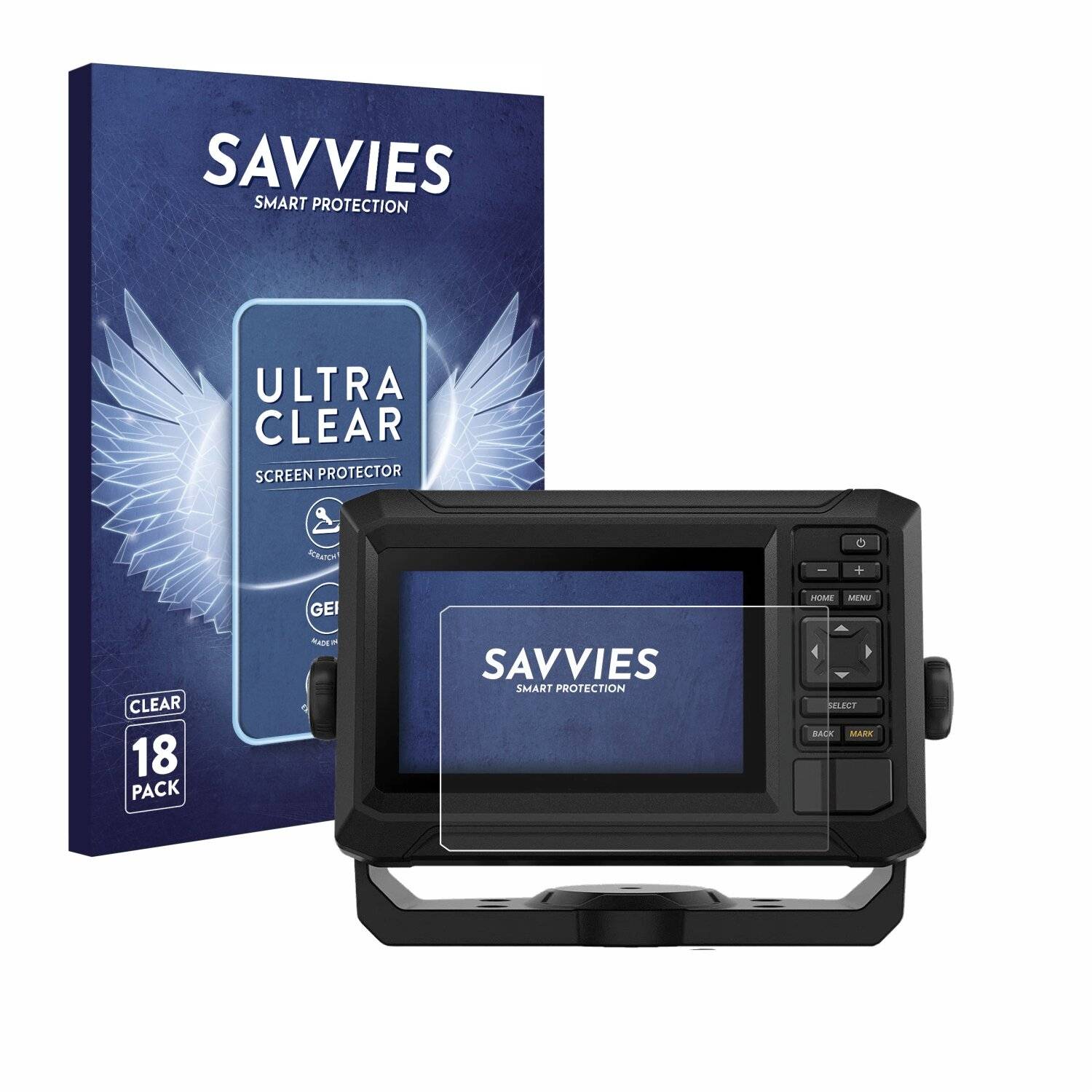 18x Savvies Displayschutz-Folie für Garmin ECHOMAP UHD2