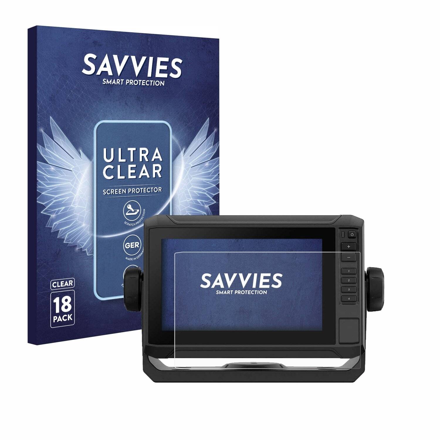 18x Savvies Displayschutz-Folie für Garmin ECHOMAP UHD2 7