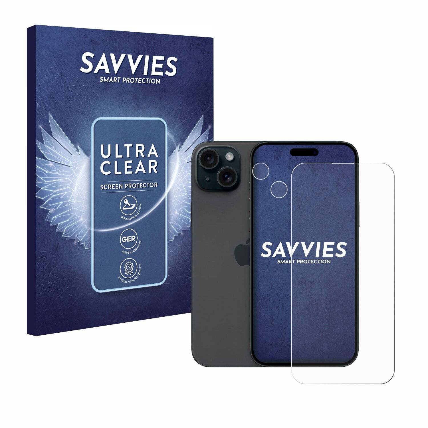 18x Savvies Displayschutz-Folie für Apple iPhone 15 Plus
