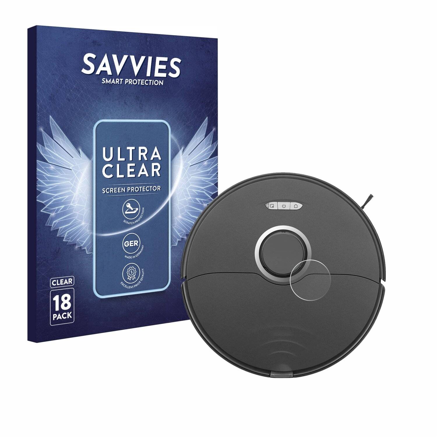 18x Savvies Displayschutz-Folie für Roborock S8 Lidar Sensor (nur weißes
