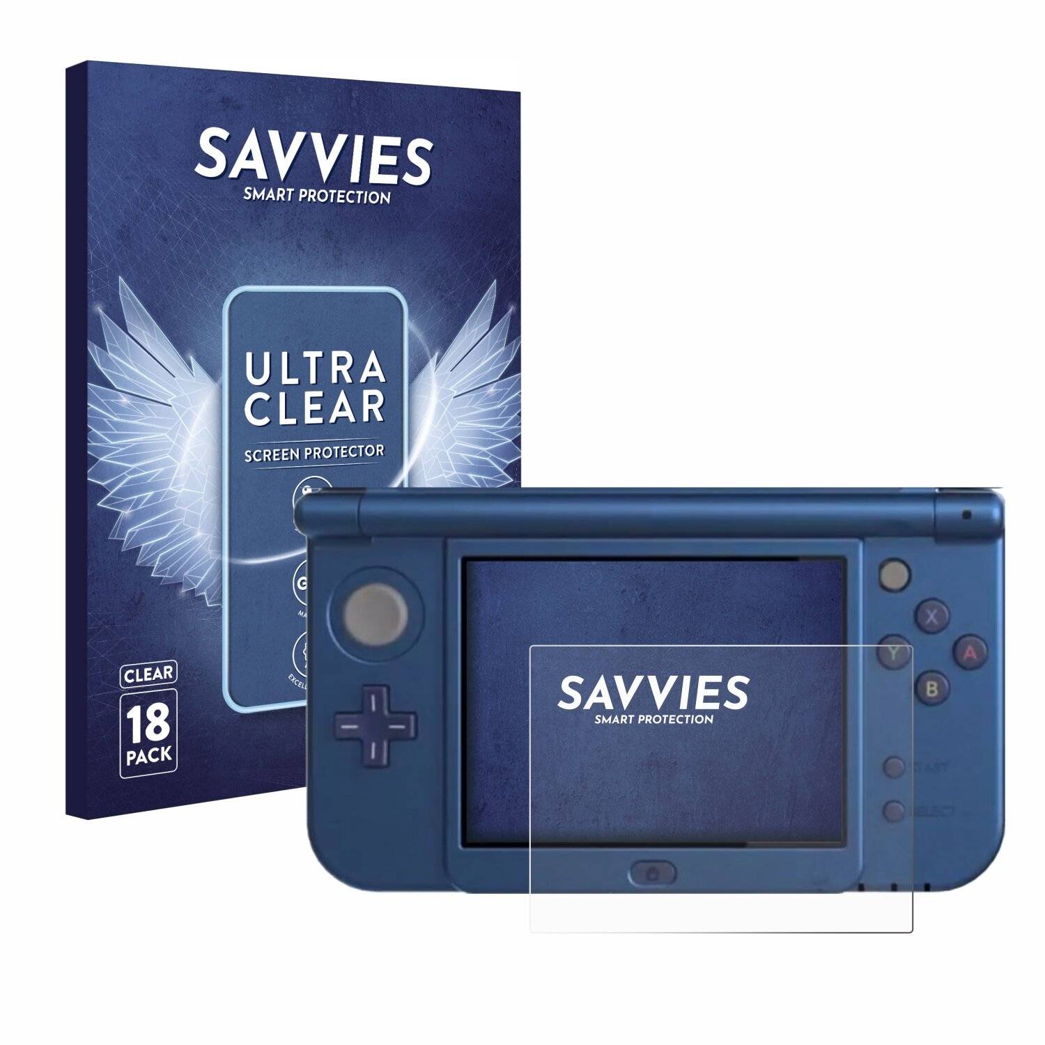 18x Savvies Displayschutz-Folie für Nintendo New 3DS XL (Unteres