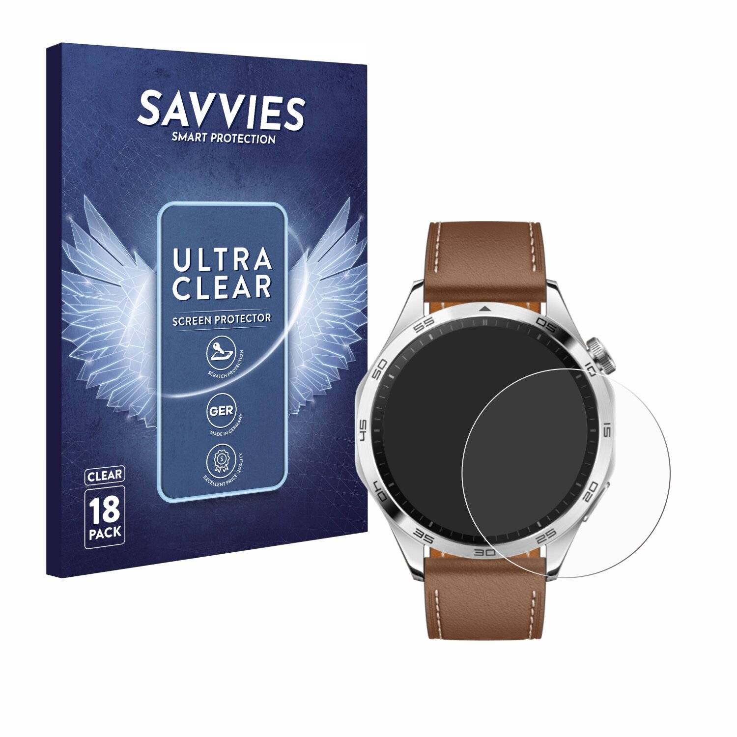 18x Savvies Displayschutz-Folie für Huawei Watch GT 4