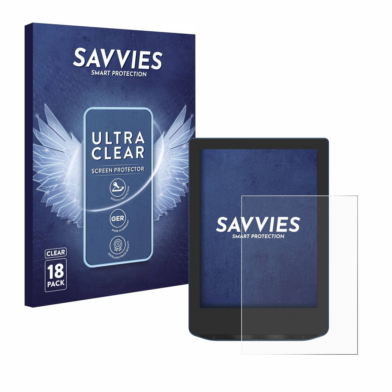 18x Savvies Displayschutz-Folie für PocketBook Verse
