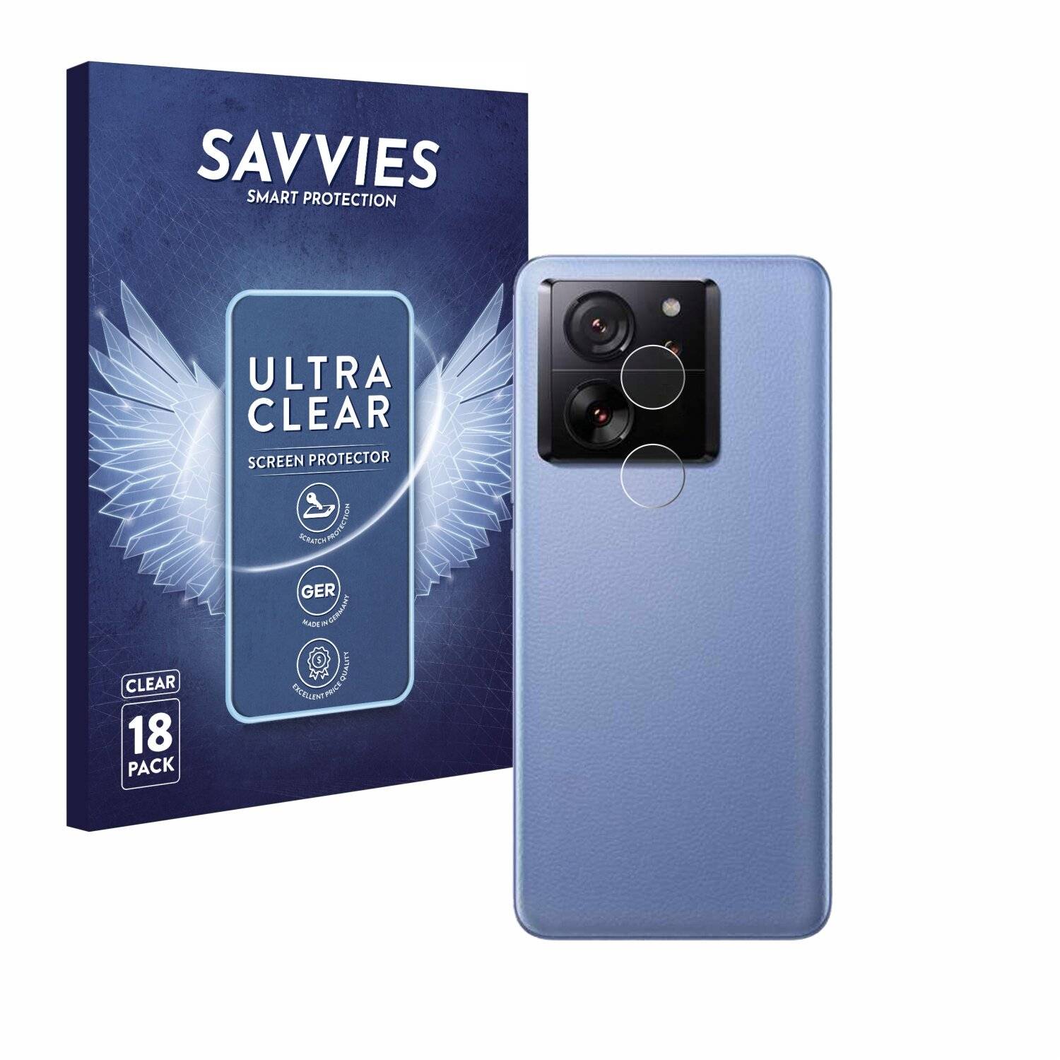 18x Savvies Displayschutz-Folie für Xiaomi 13T Pro (NUR