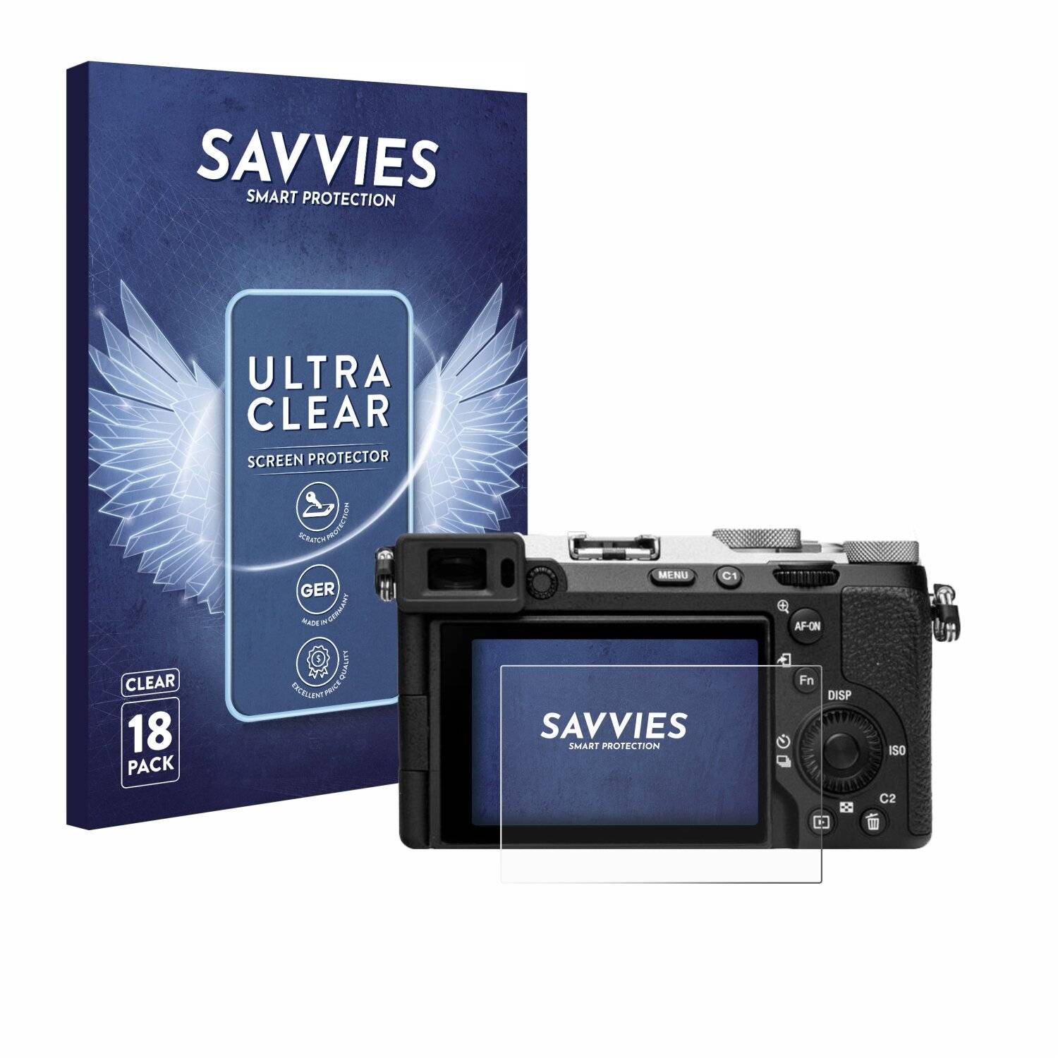 18x Savvies Displayschutz-Folie für Sony Alpha 7C II