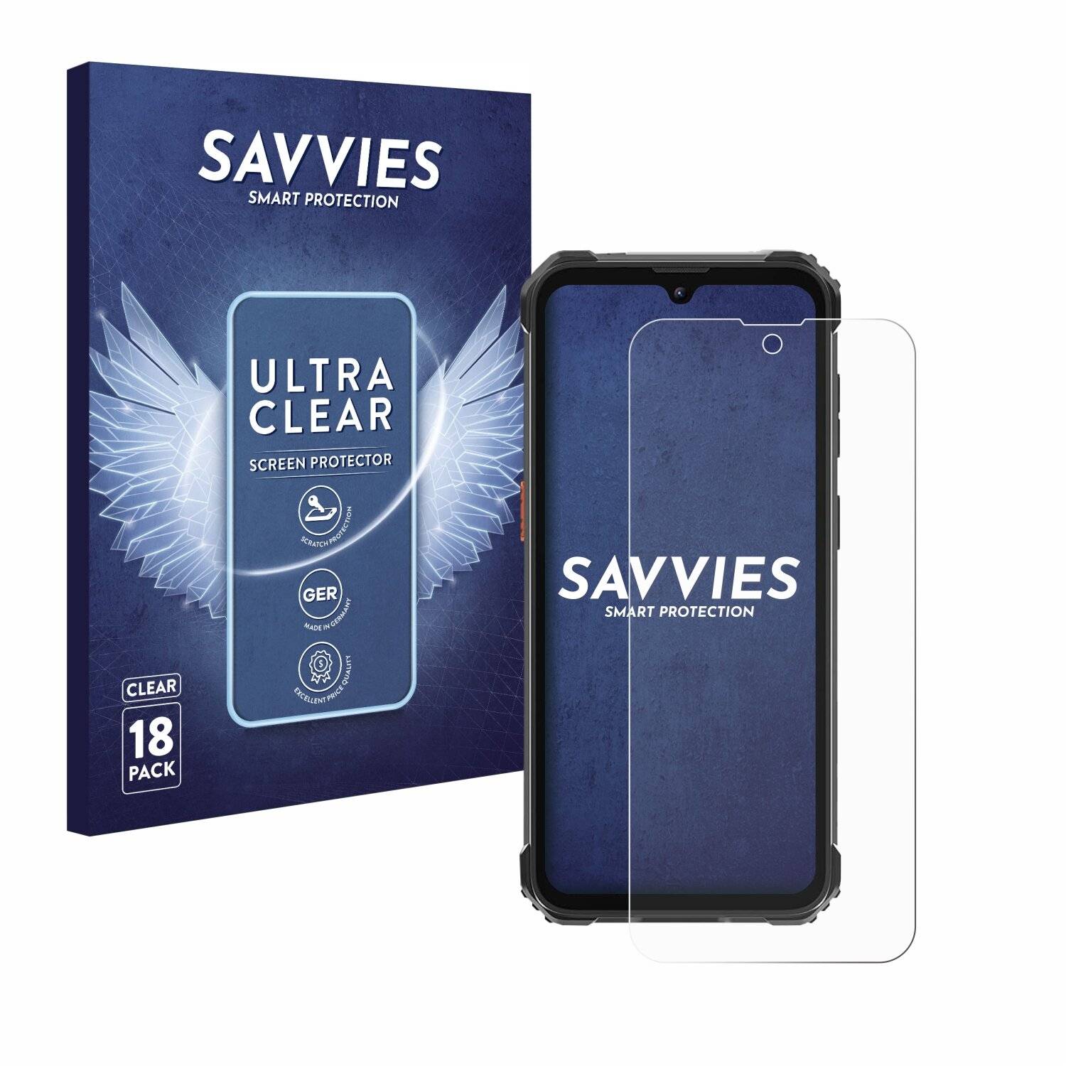 18x Savvies Displayschutz-Folie für Blackview BV5300 Pro
