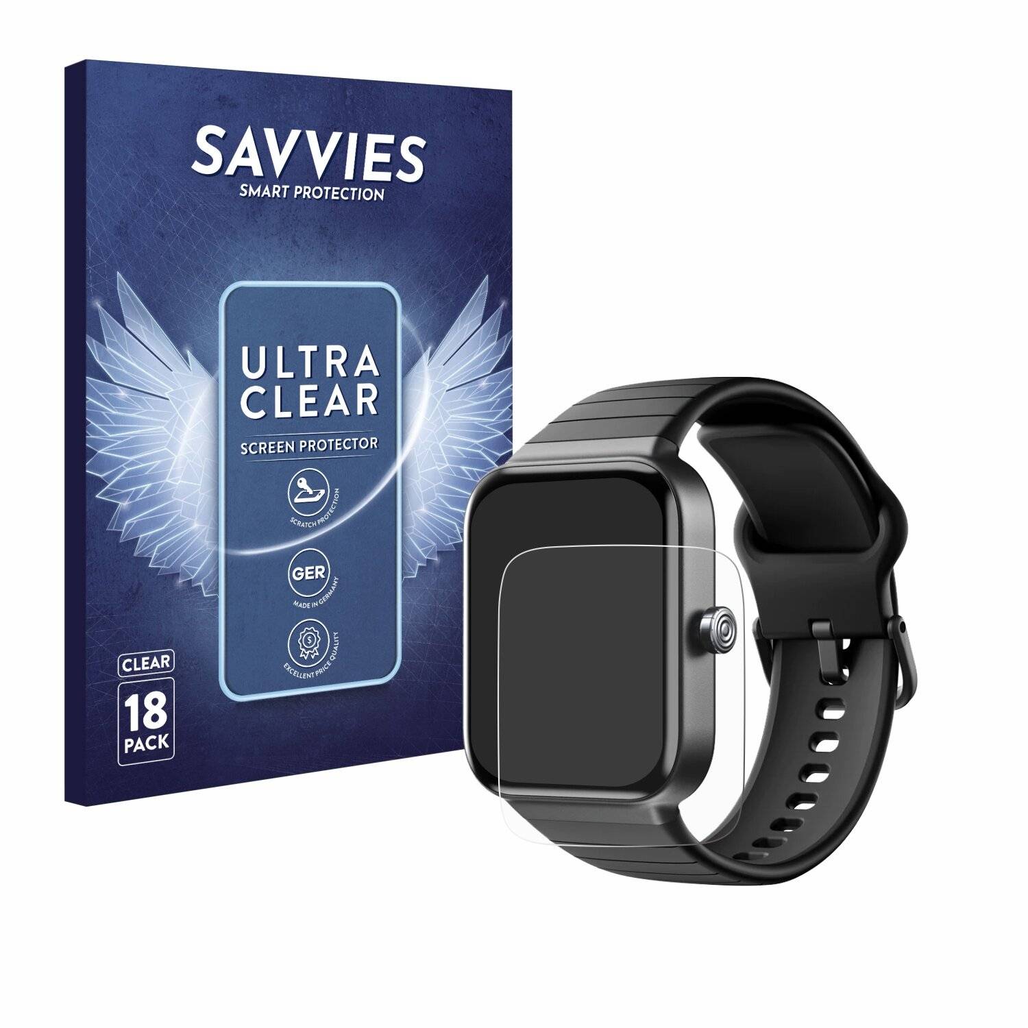 18x Savvies Displayschutz-Folie für Fitpolo IDW15