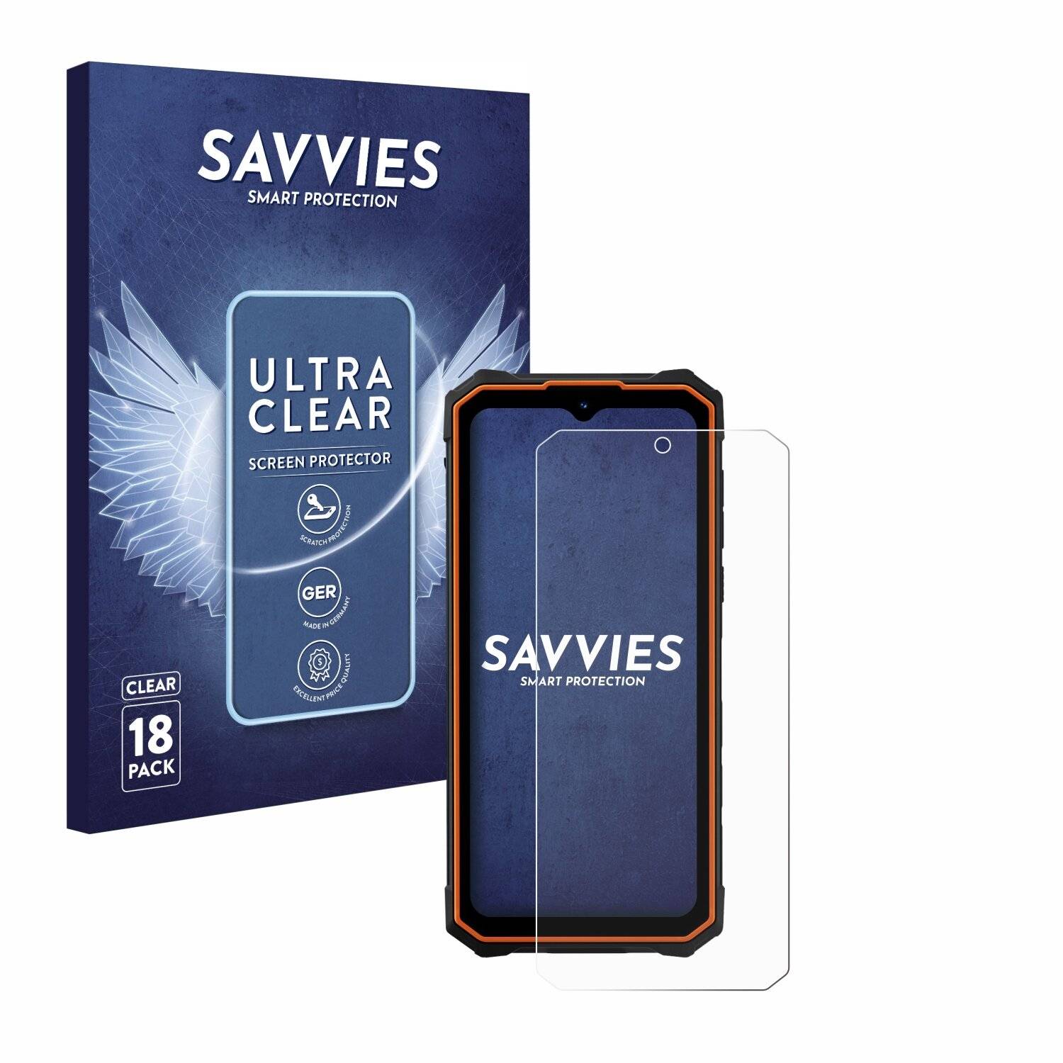 18x Savvies Displayschutz-Folie für Hotwav Cyber 13