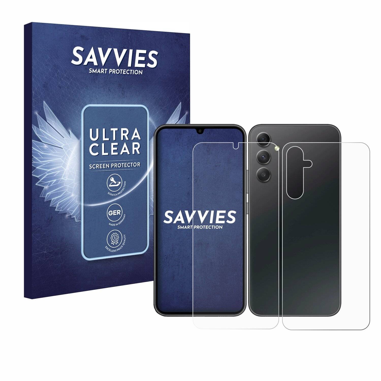 18x Savvies Displayschutz-Folie für Samsung Galaxy A34 5G Enterprise Edition