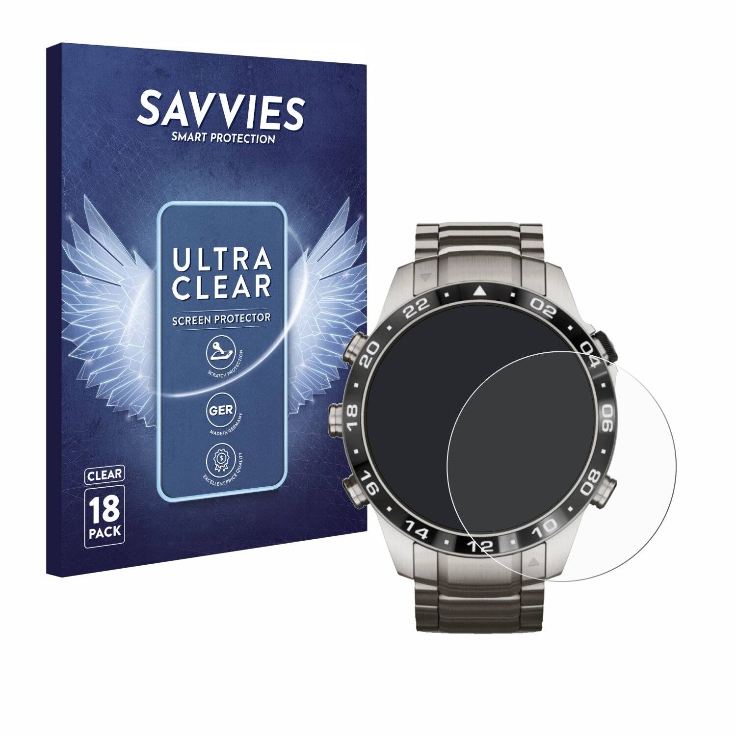 18x Savvies Displayschutz-Folie für Garmin Marq Aviator Gen