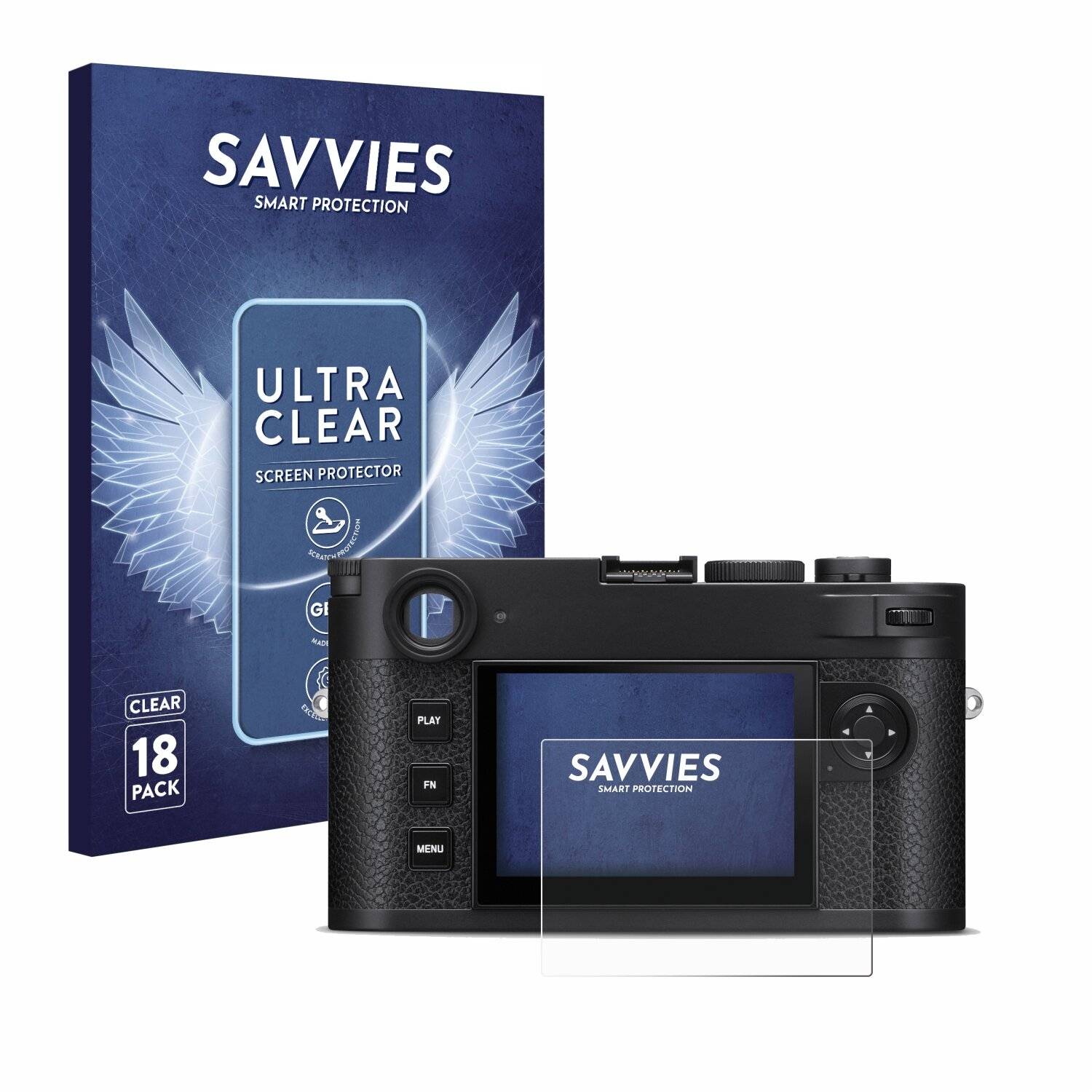 18x Savvies Displayschutz-Folie für Leica