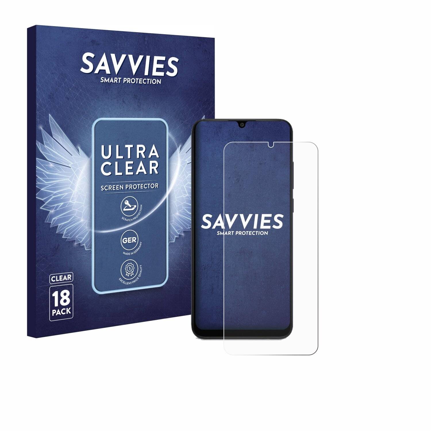 18x Savvies Displayschutz-Folie für Samsung Galaxy