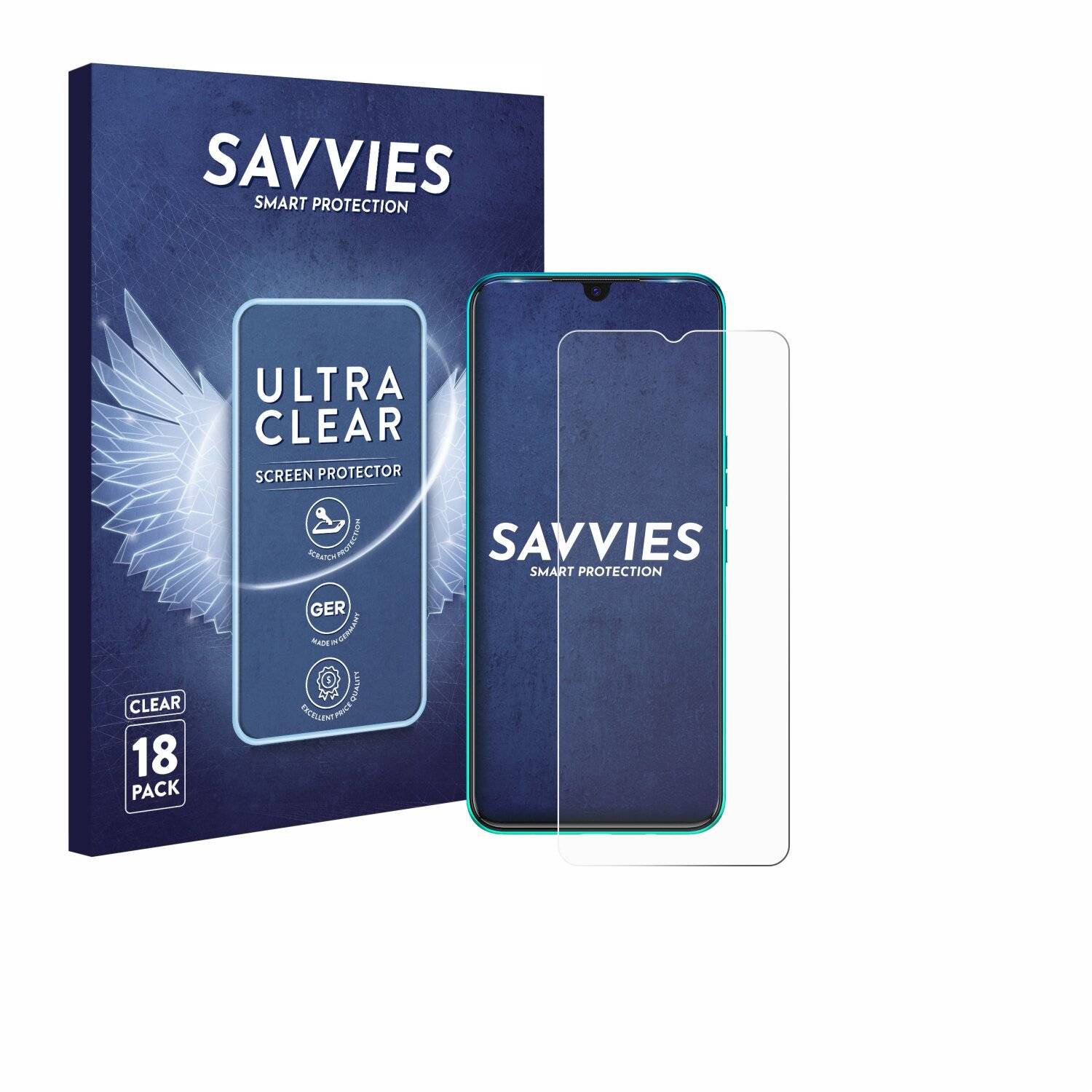 18x Savvies Displayschutz-Folie für Tecno Spark