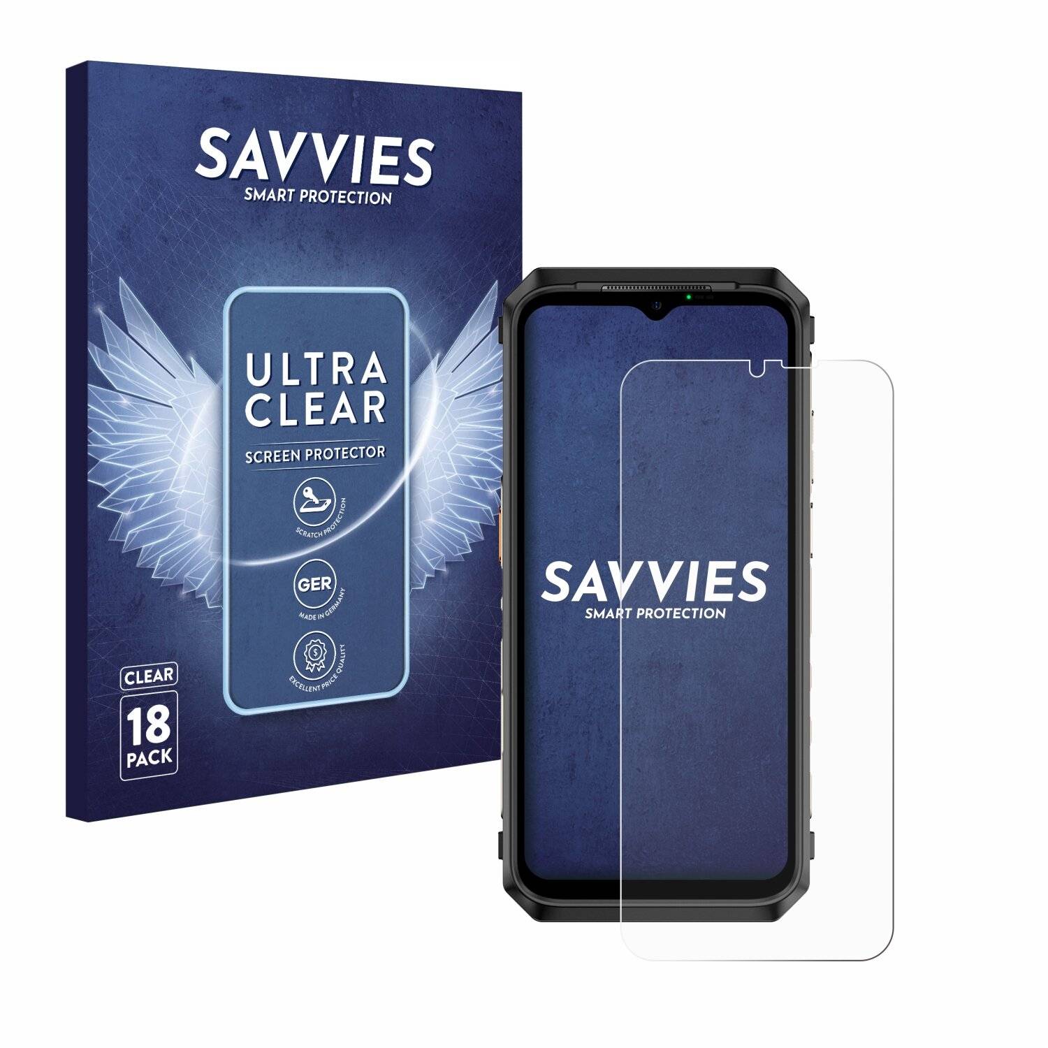 18x Savvies Displayschutz-Folie für Ulefone Power Armor 18T