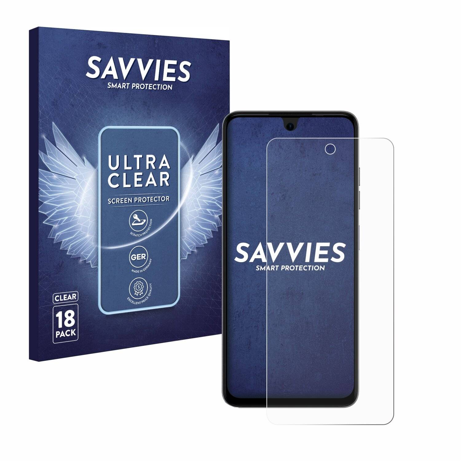 18x Savvies Displayschutz-Folie für Tecno Spark Go