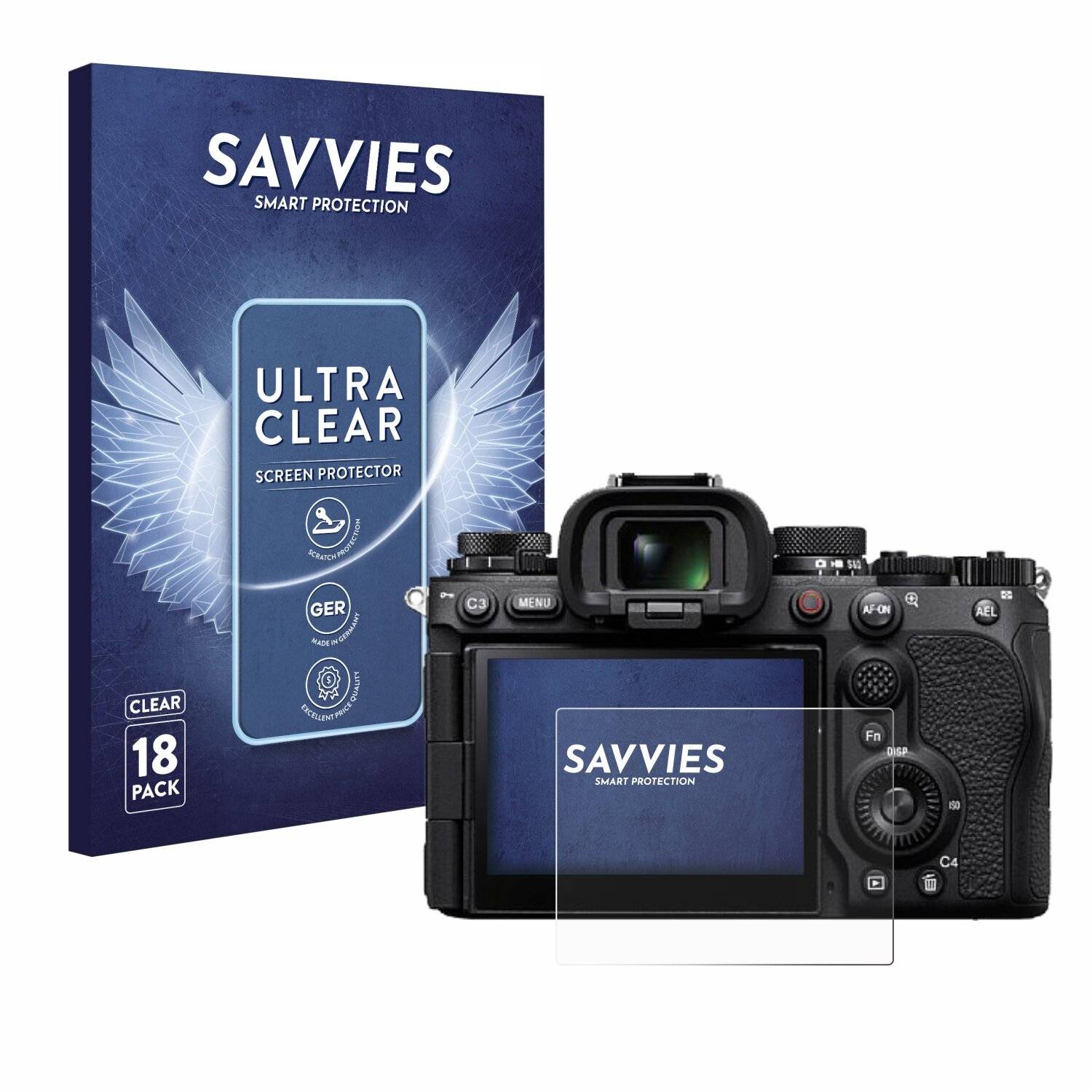 18x Savvies Displayschutz-Folie für Sony Alpha 9