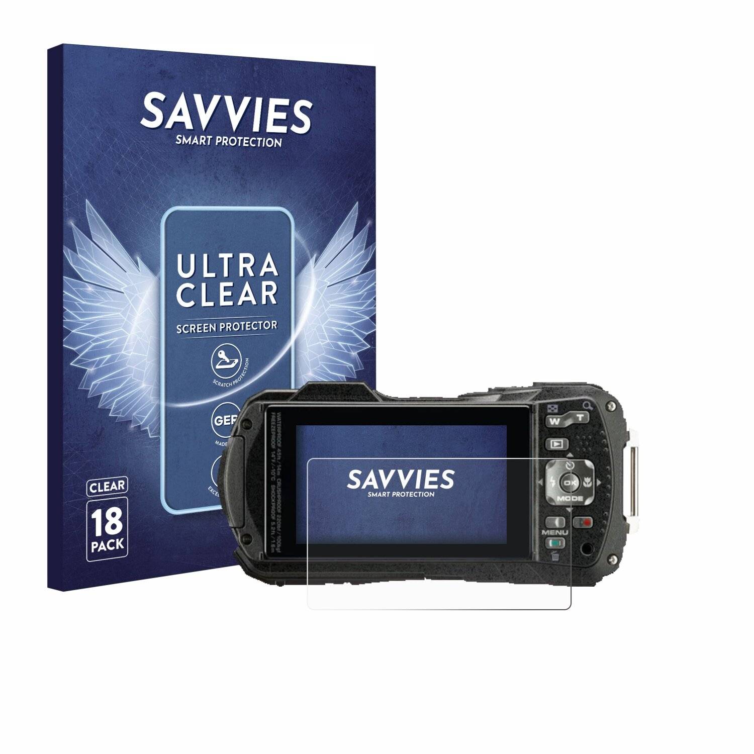 18x Savvies Displayschutz-Folie für Pentax