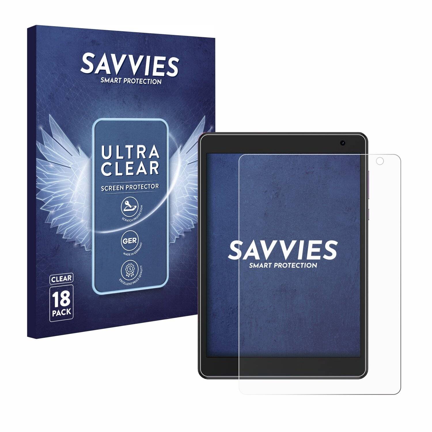18x Savvies Displayschutz-Folie für TJD