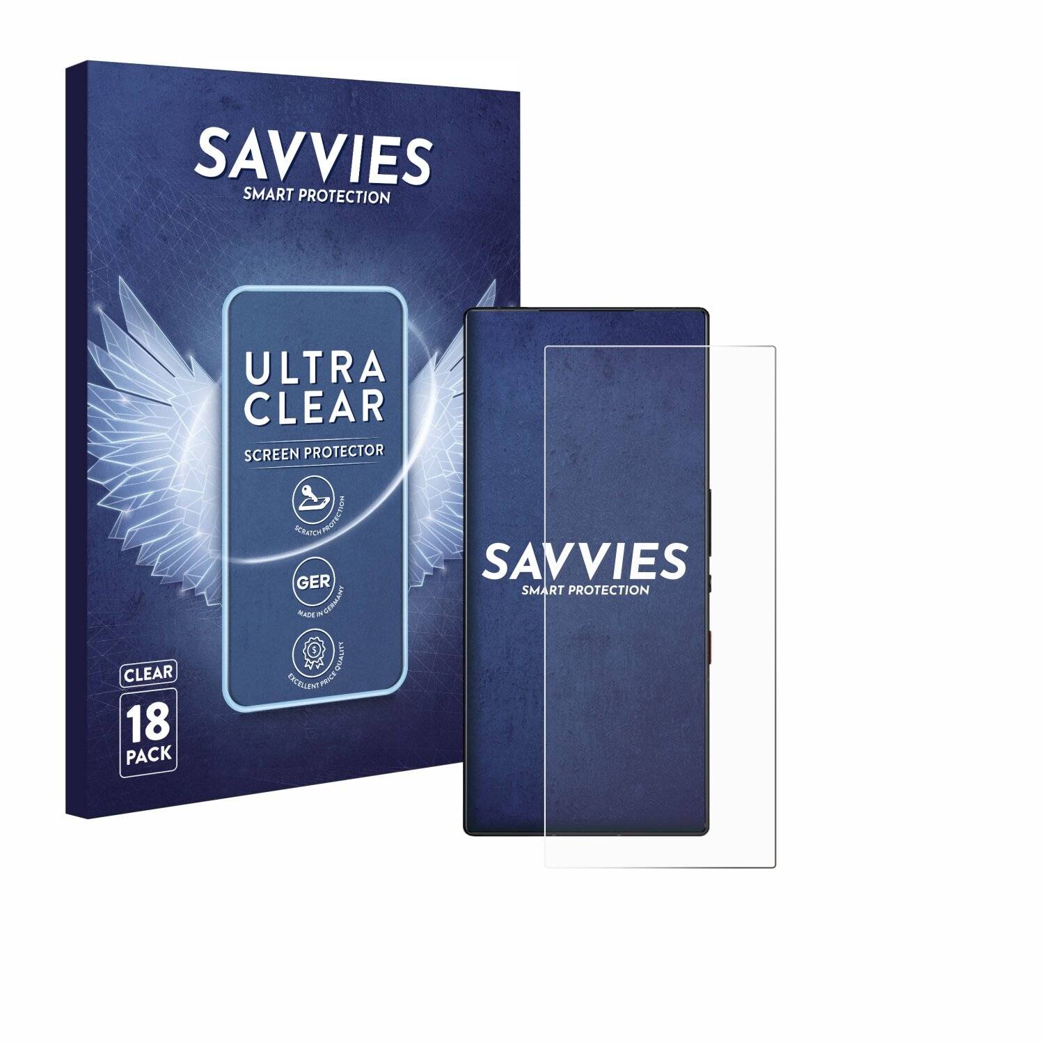 18x Savvies Displayschutz-Folie für ZTE Nubia Red Magic 9