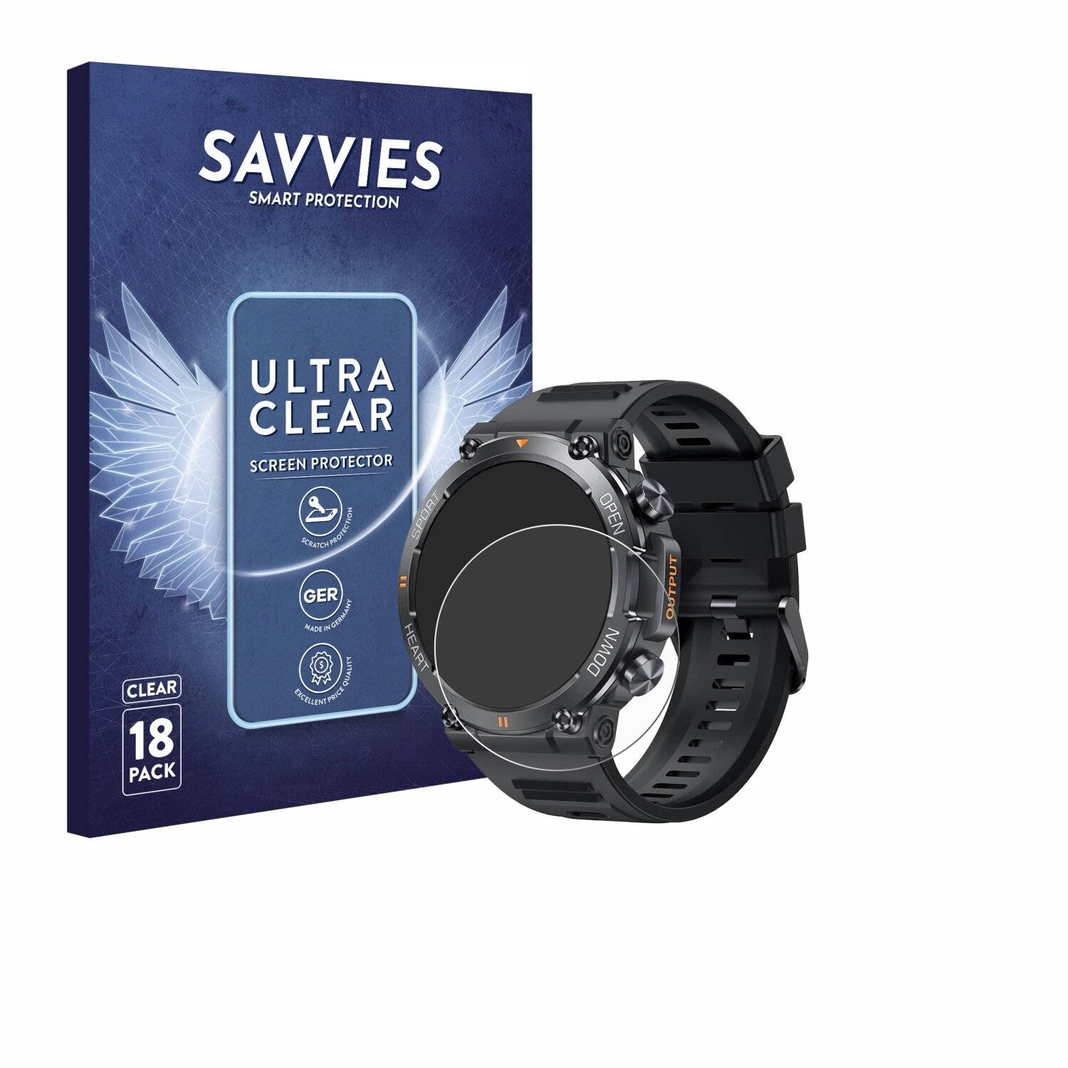 18x Savvies Displayschutz-Folie für GaWear K56-PRO