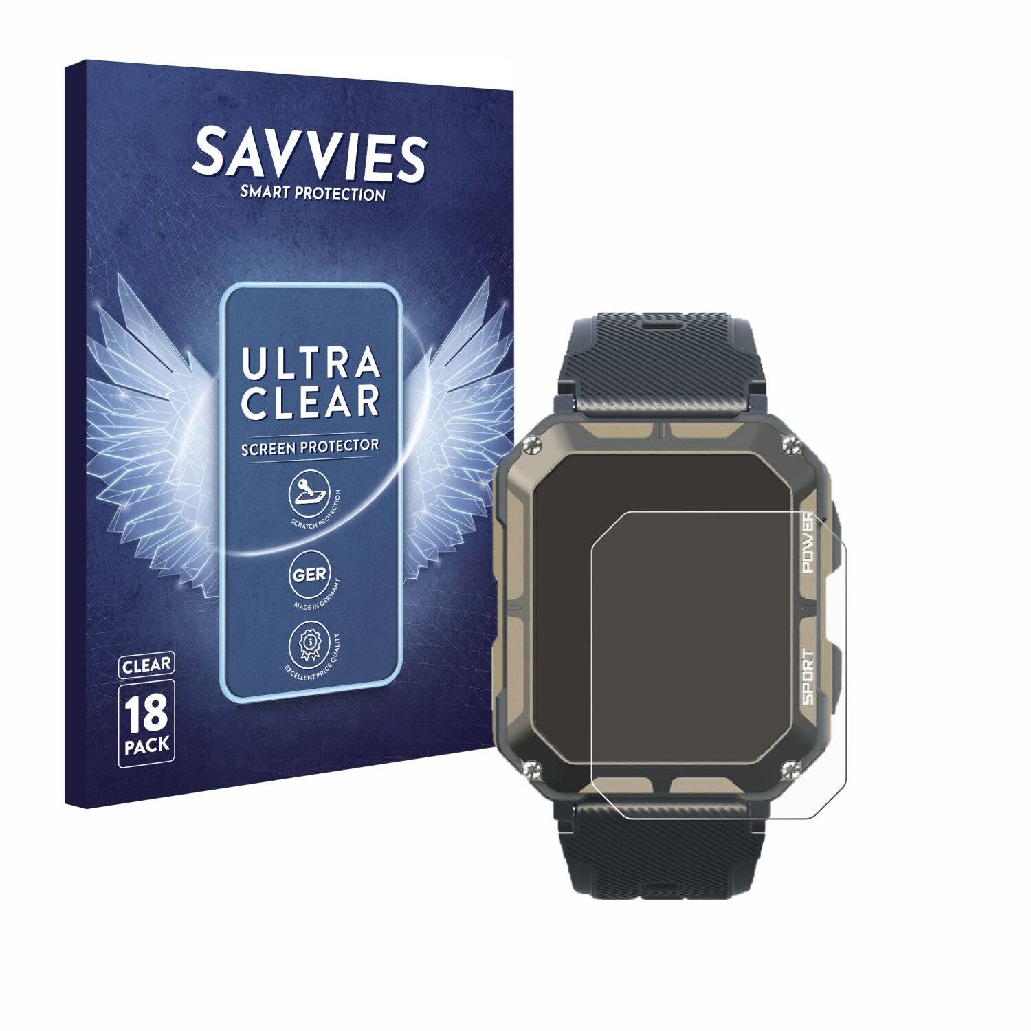 18x Savvies Displayschutz-Folie für Blackview C20Pro