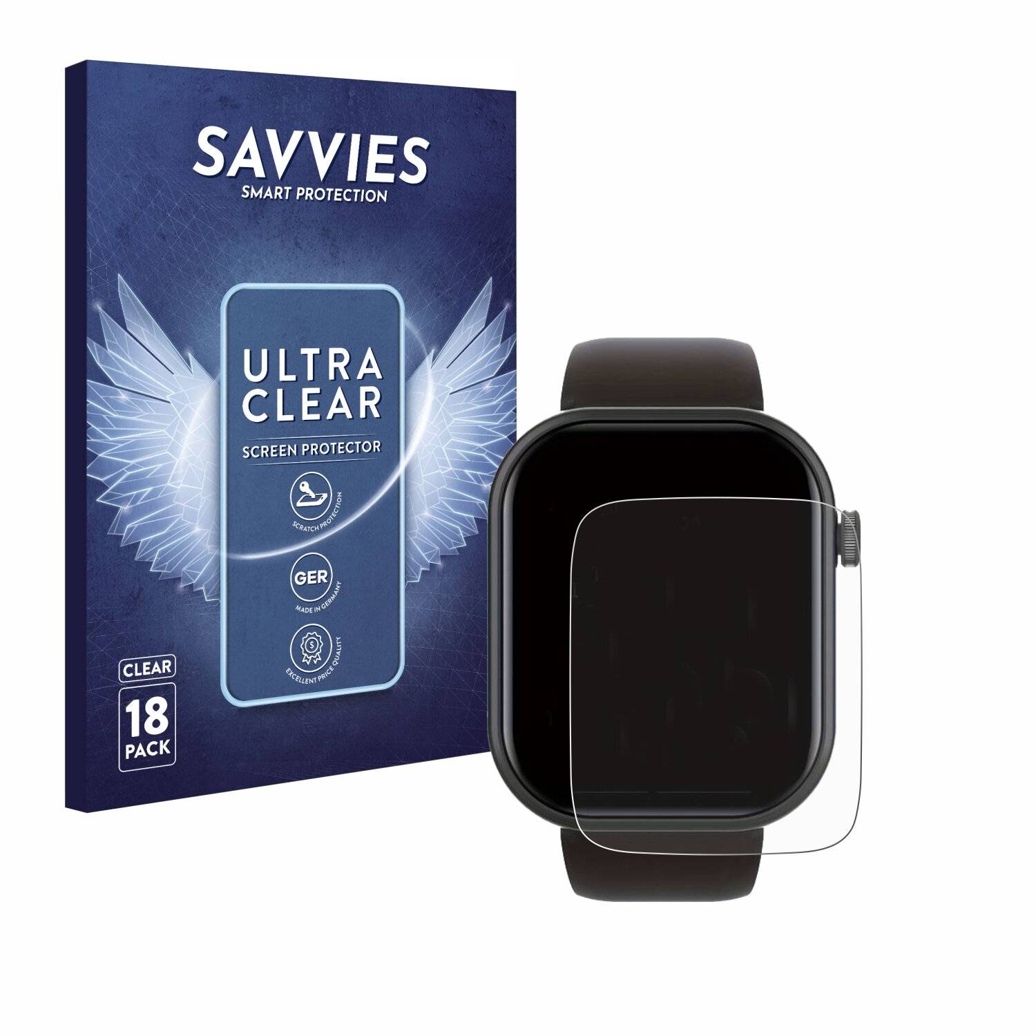 18x Savvies Displayschutz-Folie für Smartwatch IDW13