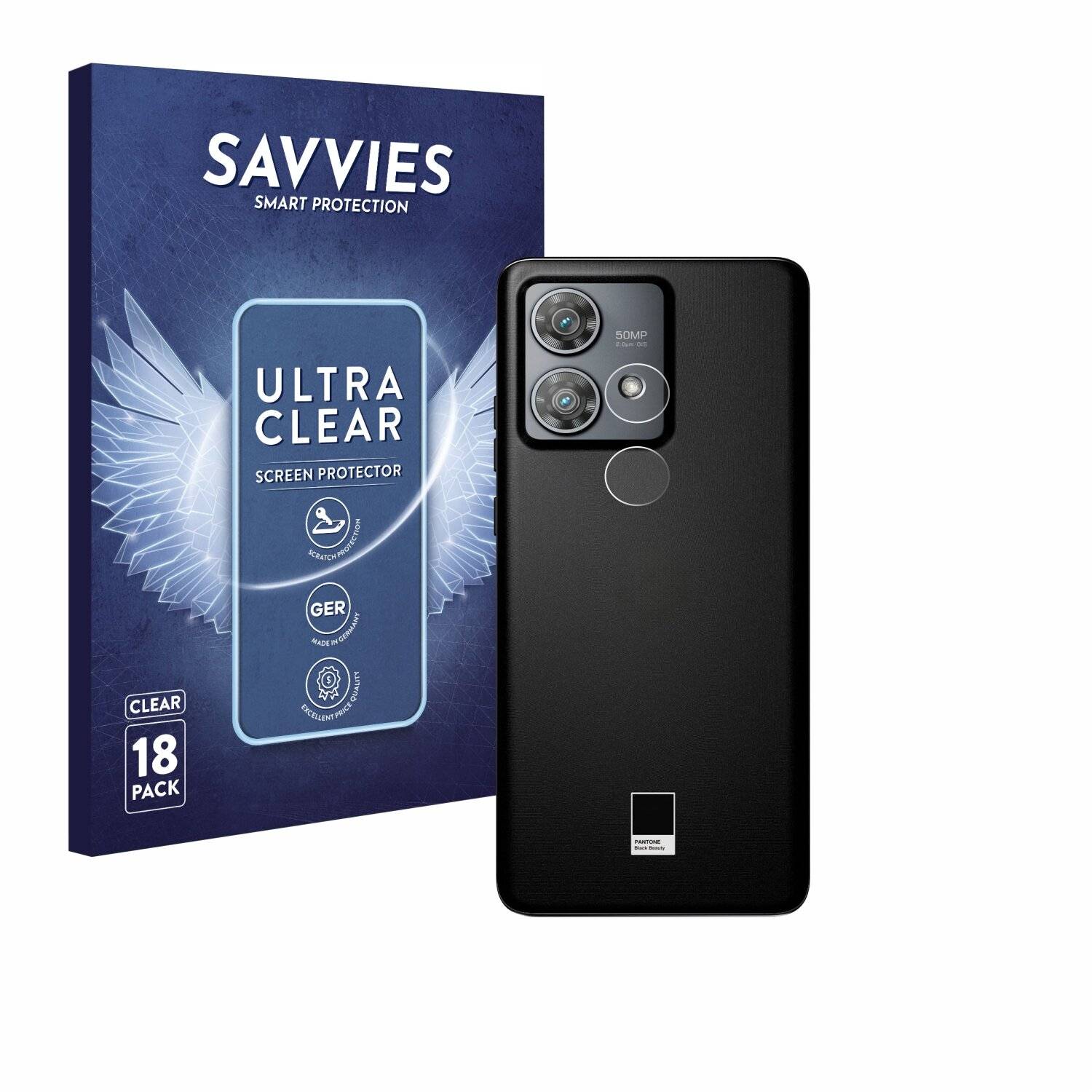 18x Savvies Displayschutz-Folie für Motorola Edge 40 Neo (NUR