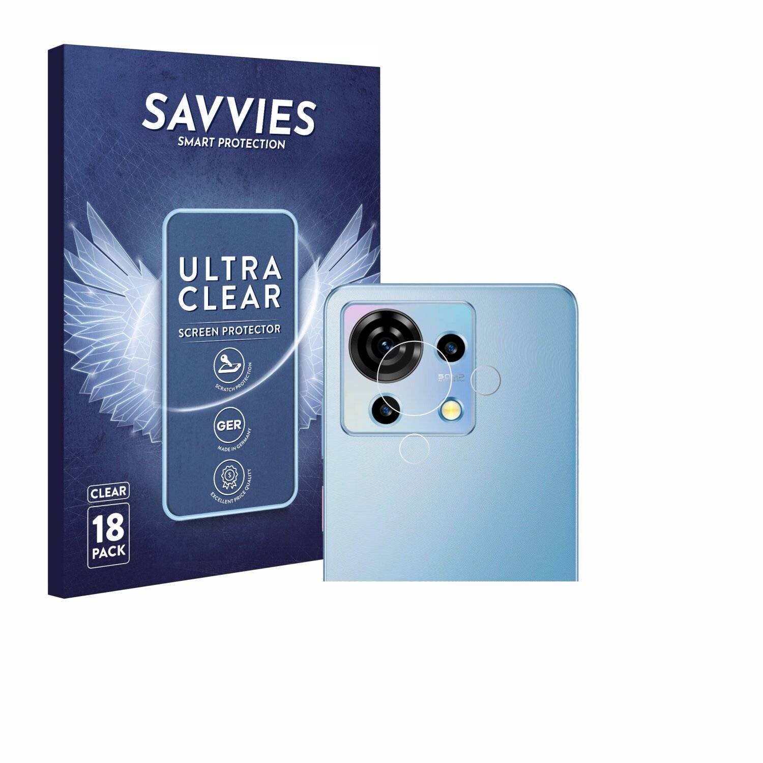 18x Savvies Displayschutz-Folie für ZTE Blade V50 Vita (NUR