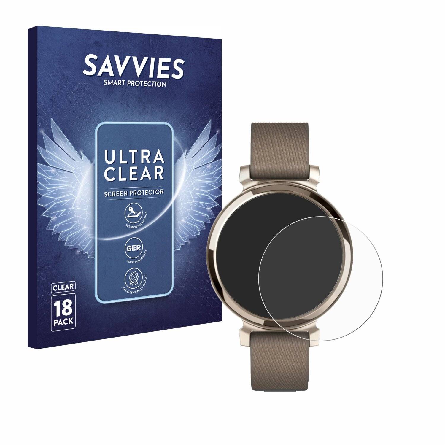 18x Savvies Displayschutz-Folie für Garmin Lily