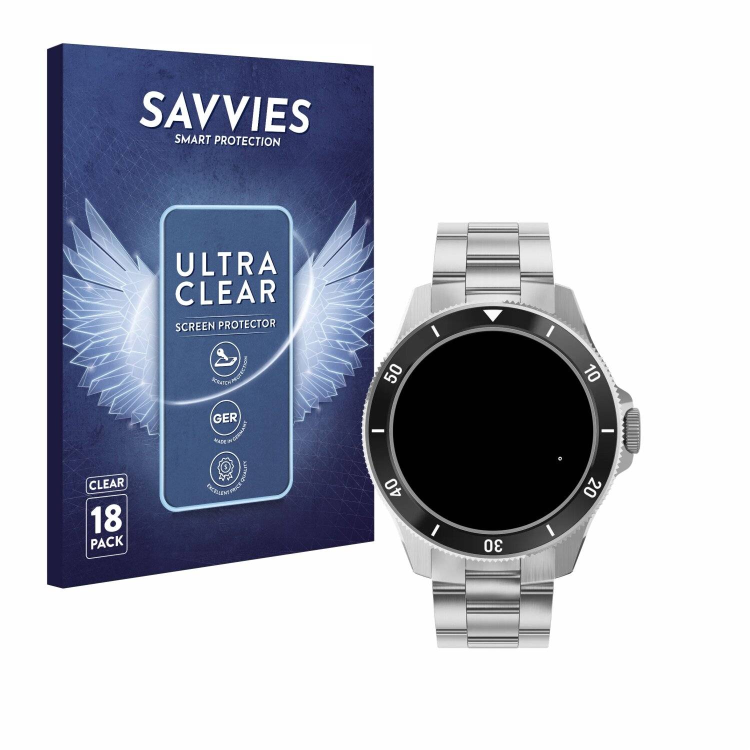 18x Savvies Displayschutz-Folie für Withings ScanWatch Nova (42
