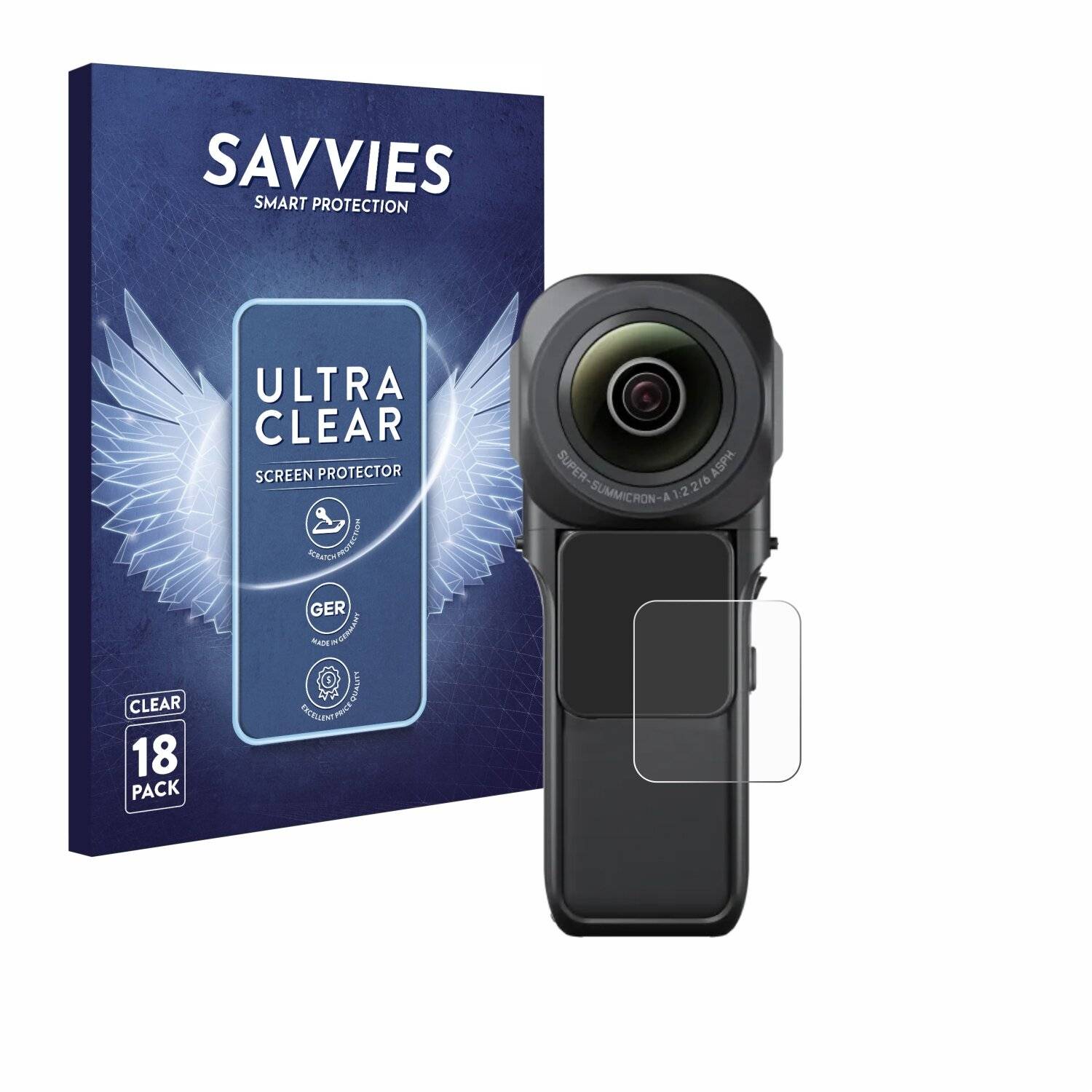18x Savvies Displayschutz-Folie für Insta360 One RS 1-Zoll