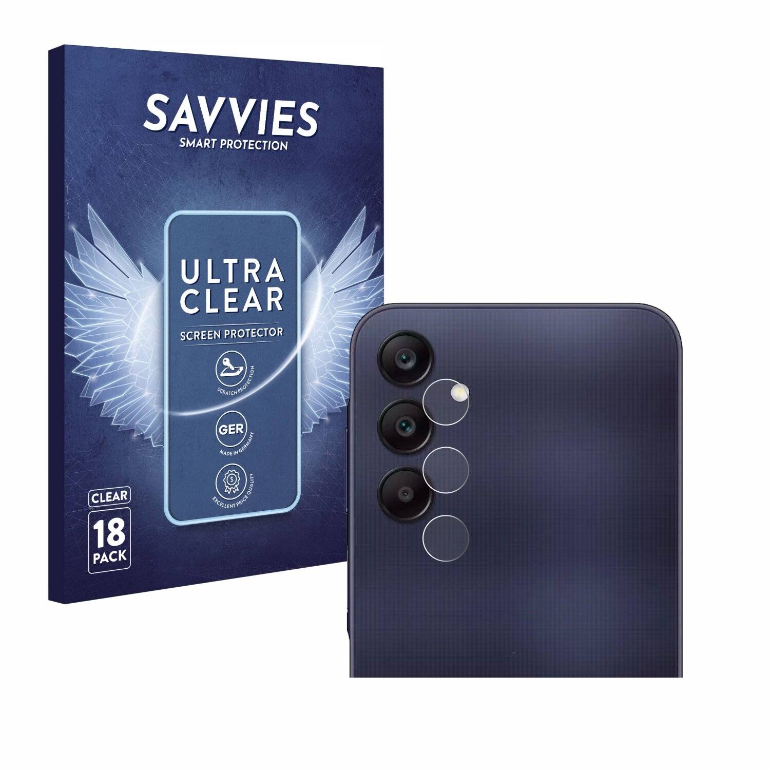 18x Savvies Displayschutz-Folie für Samsung Galaxy A25 5G (NUR