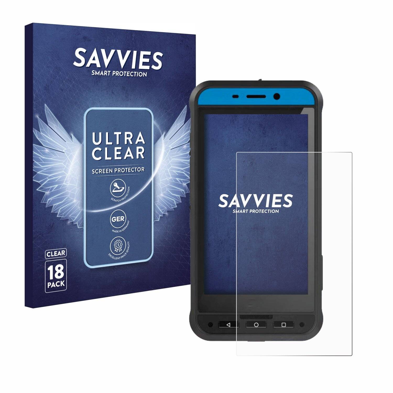 18x Savvies Displayschutz-Folie für Ecom Smart-Ex 02