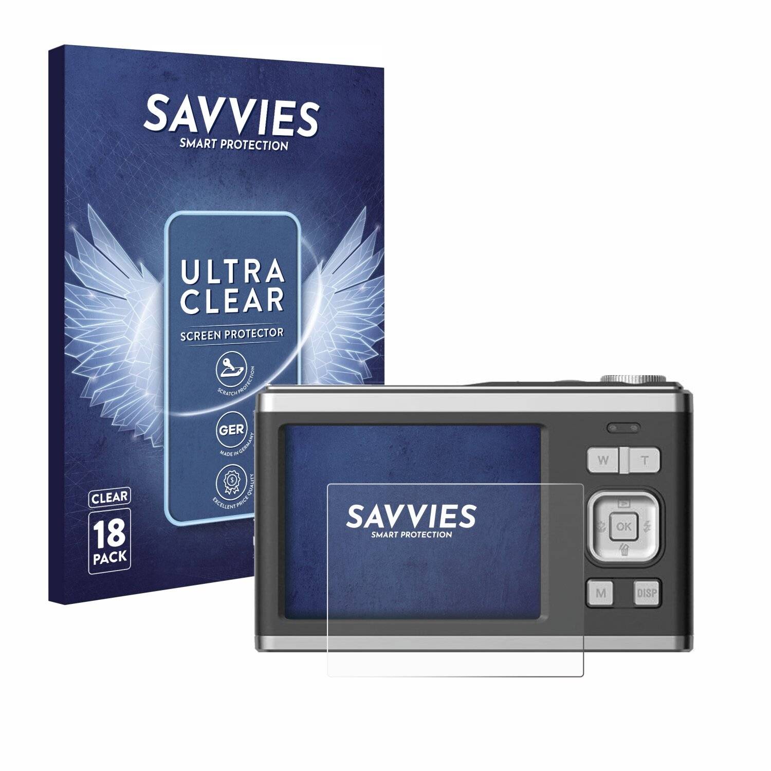 18x Savvies Displayschutz-Folie für Rollei Compactline