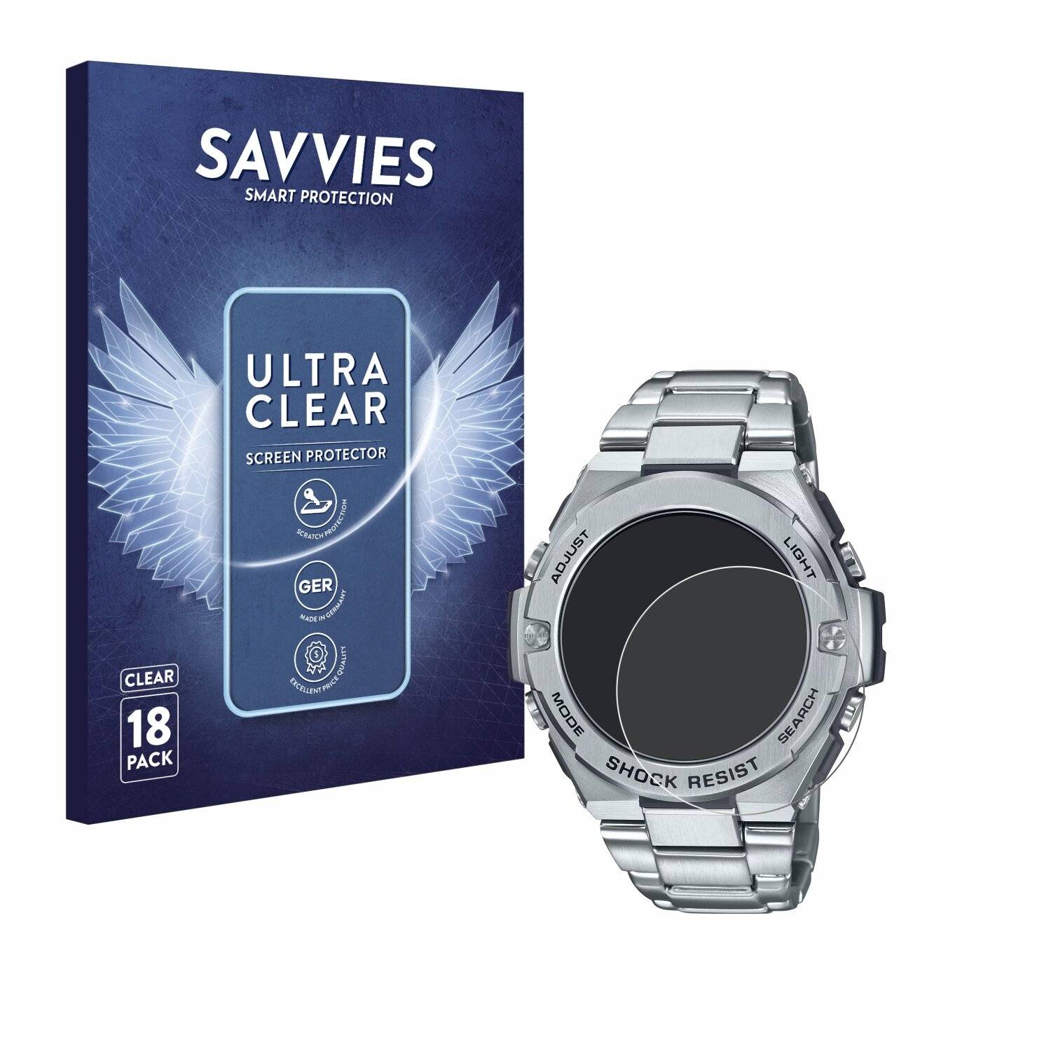 18x Savvies Displayschutz-Folie für Casio G-Shock