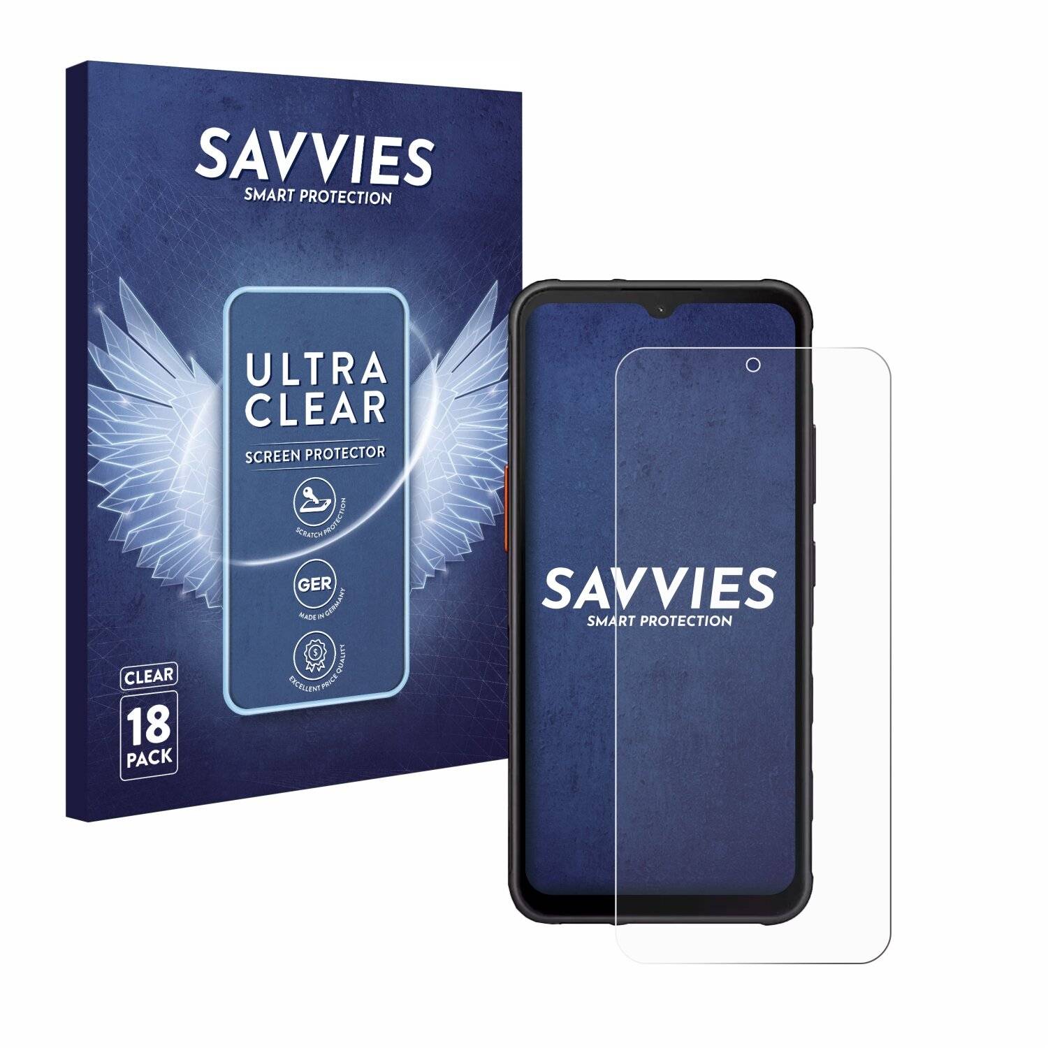 18x Savvies Displayschutz-Folie für Samsung Galaxy XCover